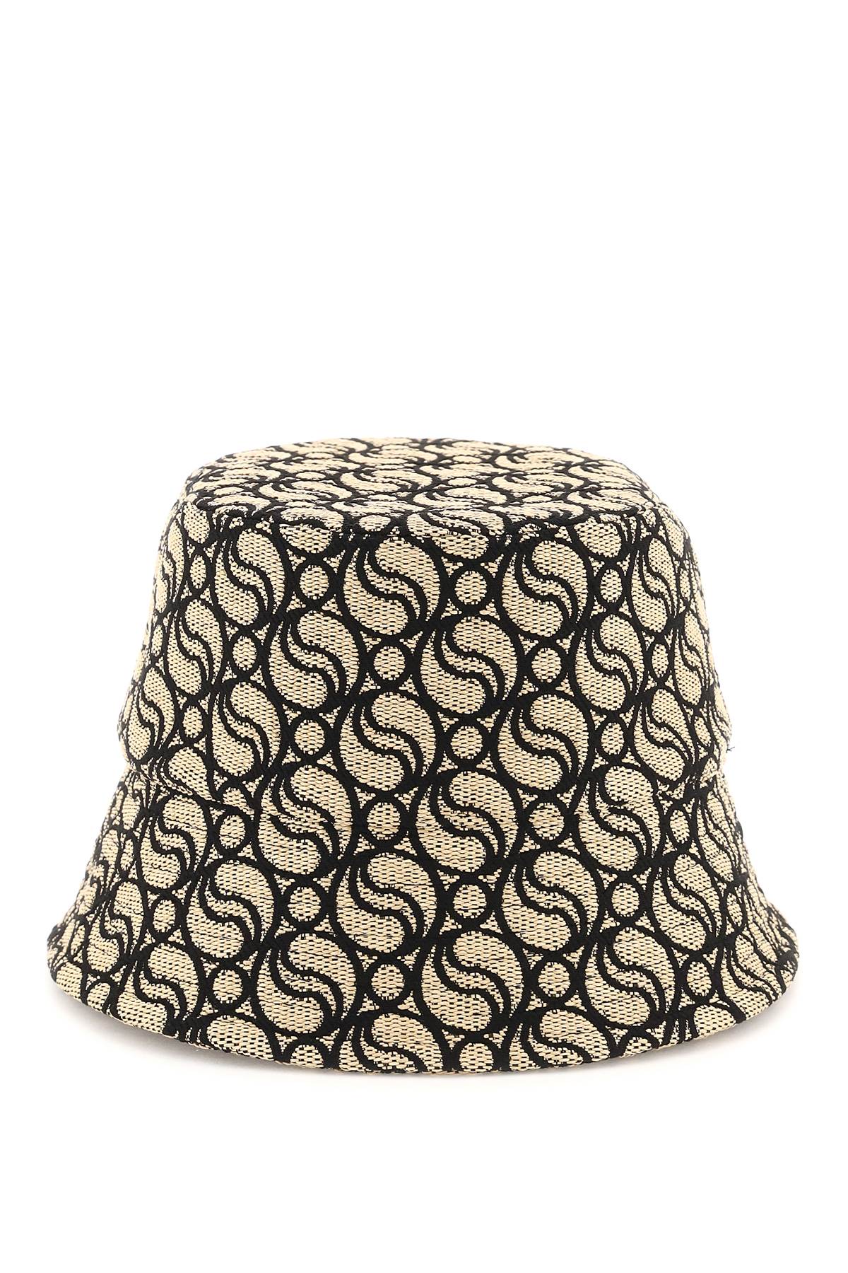 Stella Mccartney S-wave Woven Straw Bucket Hat In Natural (beige)