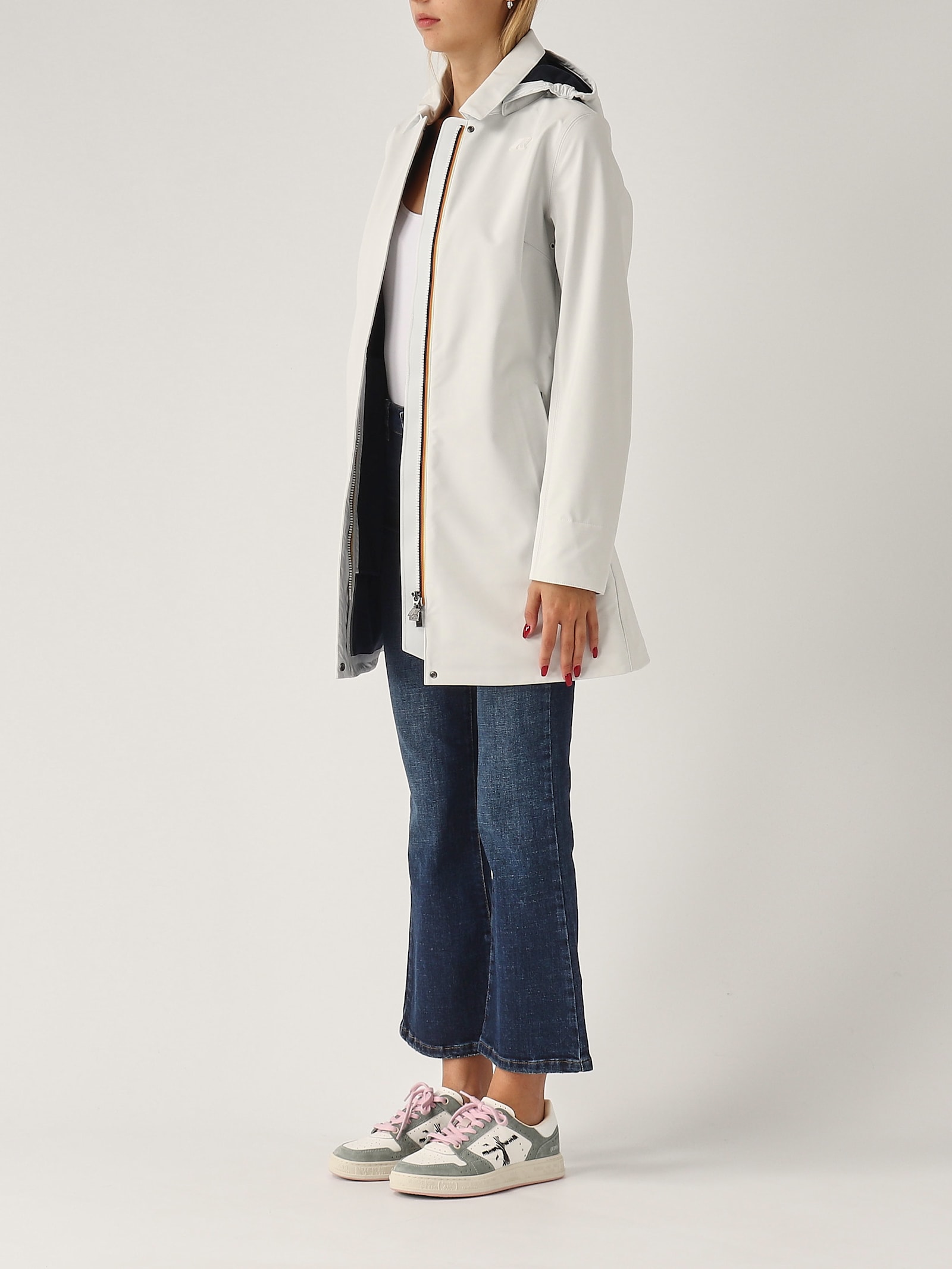 Shop K-way Mathy Bonded Jacket In Bianco