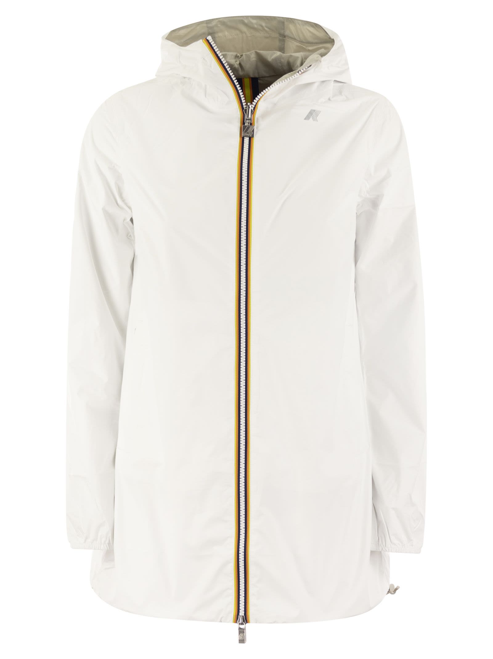 Shop K-way Sophie Plus - Reversible Hooded Jacket In White/beige