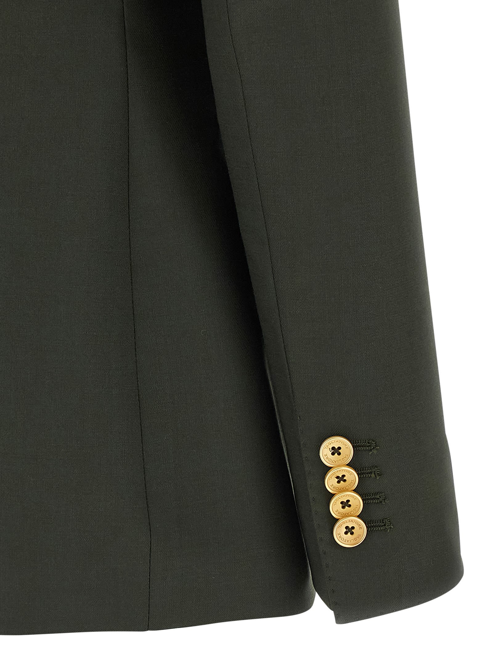 Tagliatore Parigi Double-breasted Peak-lapel Blazer In Green