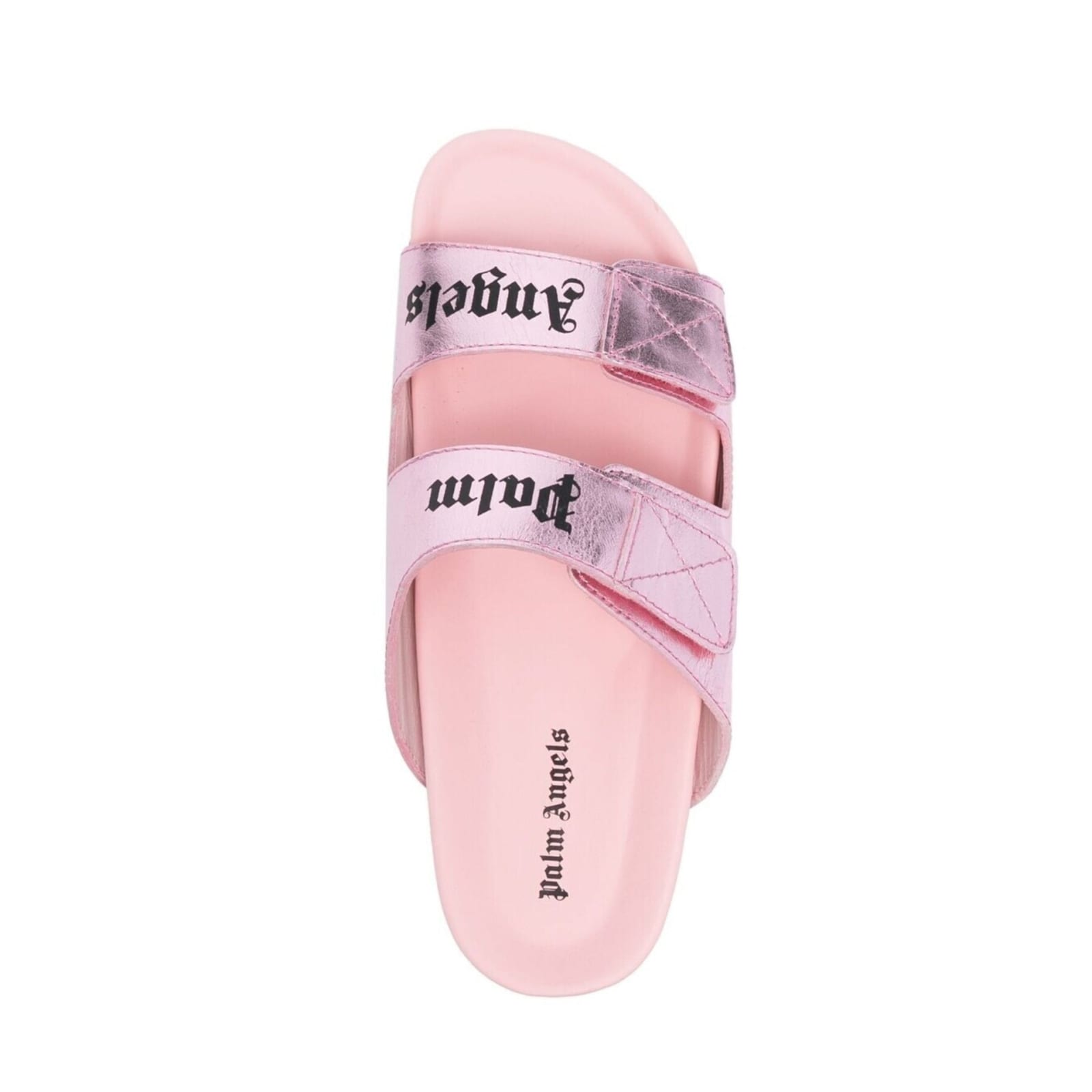 Shop Palm Angels Leather Logo Sandals In Pink