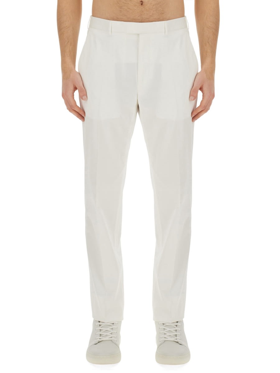 Shop Zegna Cotton Pants In White
