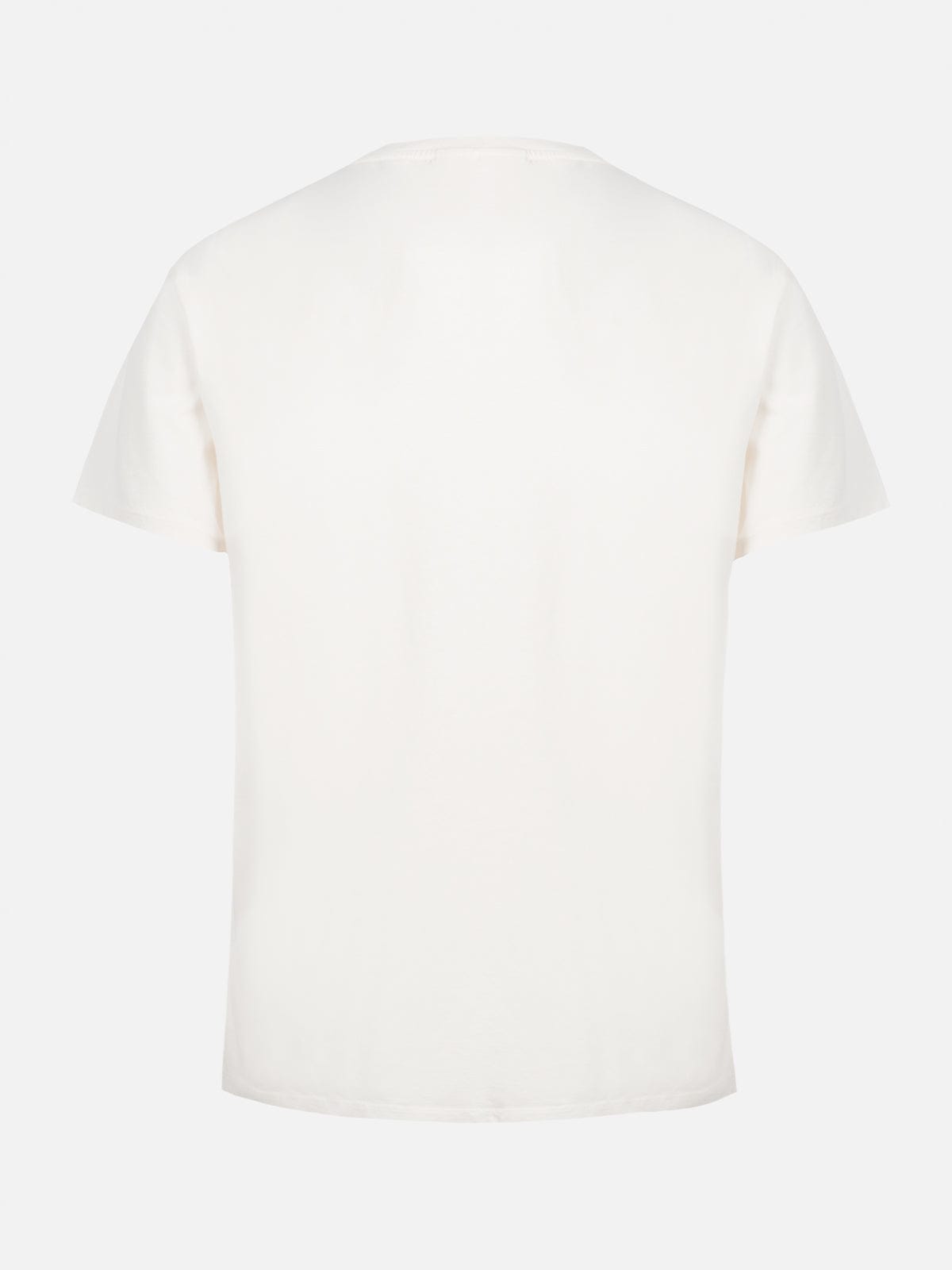 Mc2 Saint Barth Woman Off-white Cotton Jersey Crewneck T-shirt Emilie In White
