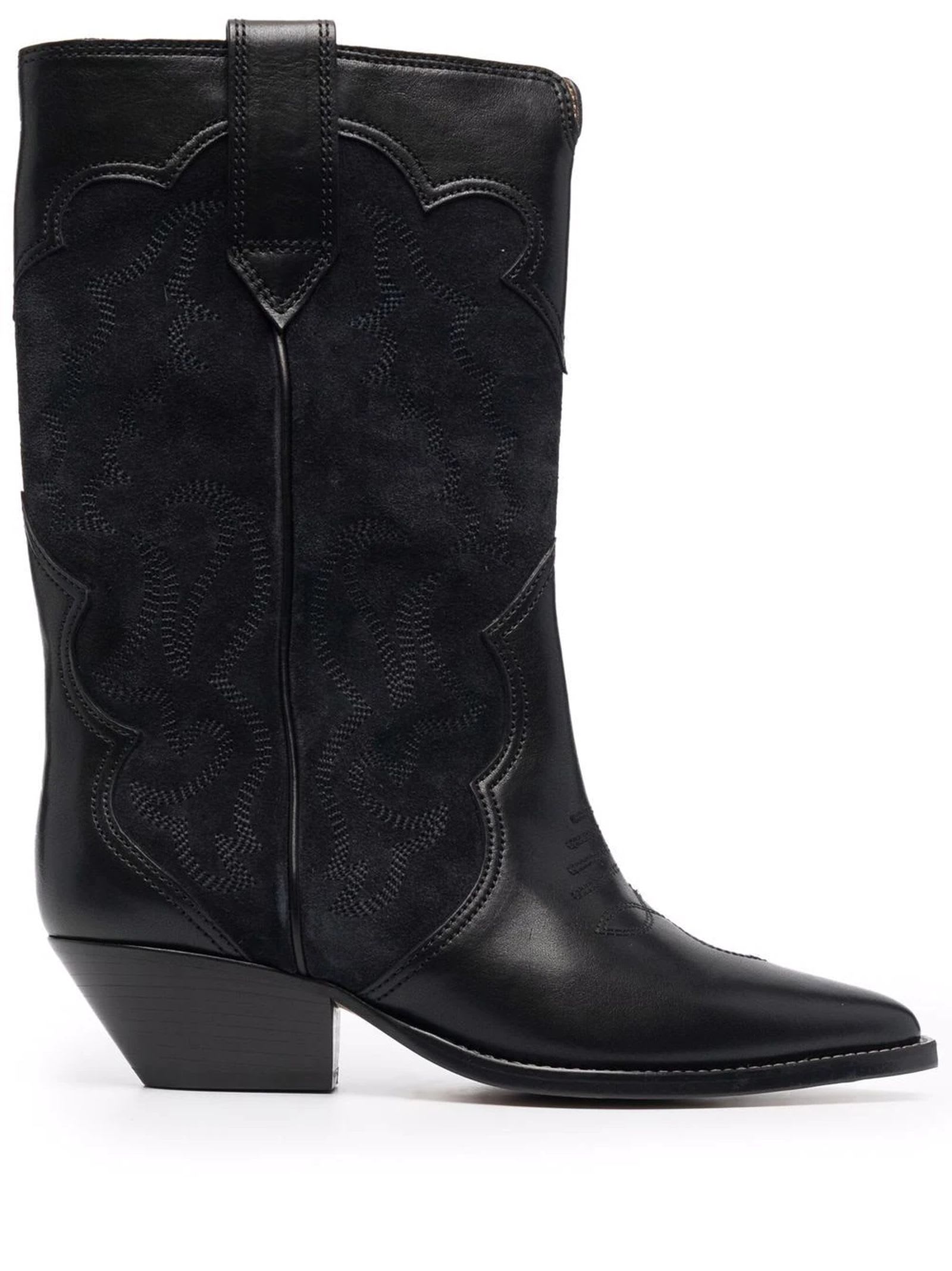 Buy Isabel Marant Black Calf Leather Duerto Cowboy Boots online, shop Isabel Marant shoes with free shipping