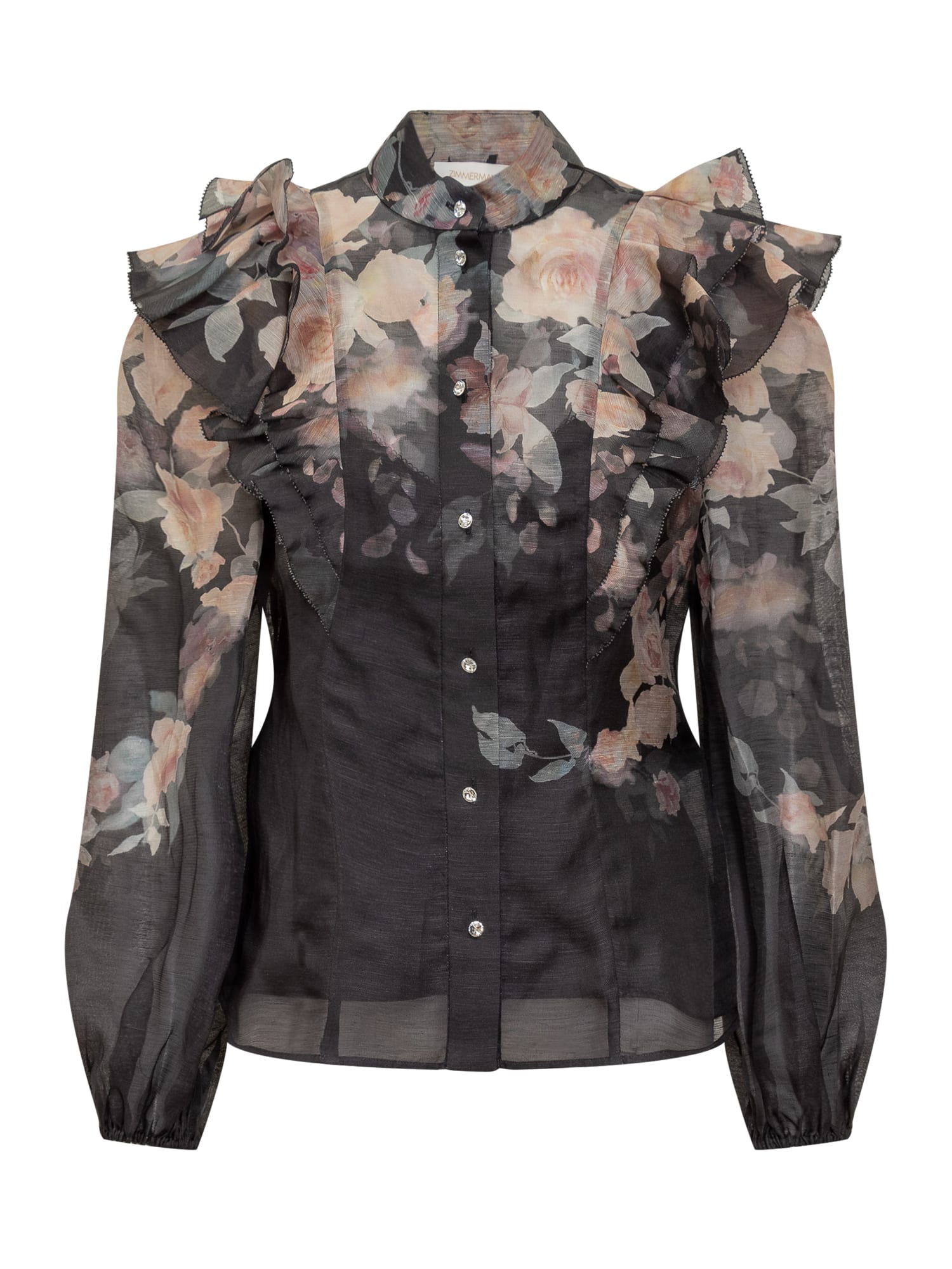 ZIMMERMANN SHIRT WITH FLORAL PATTERN 