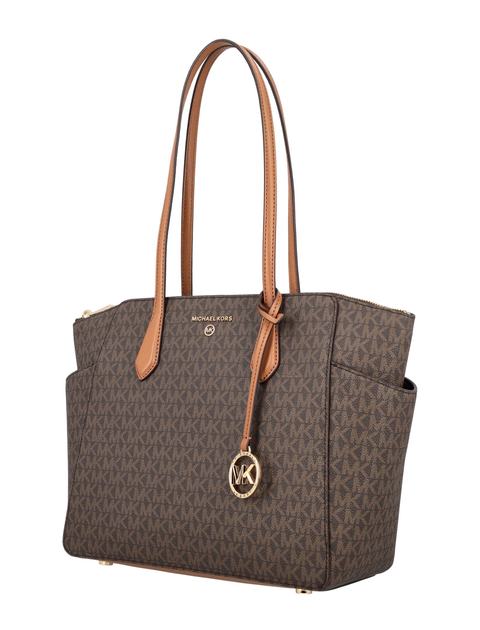 Shop Michael Michael Kors Marilyn Md Tote Bag In Brn/acorn