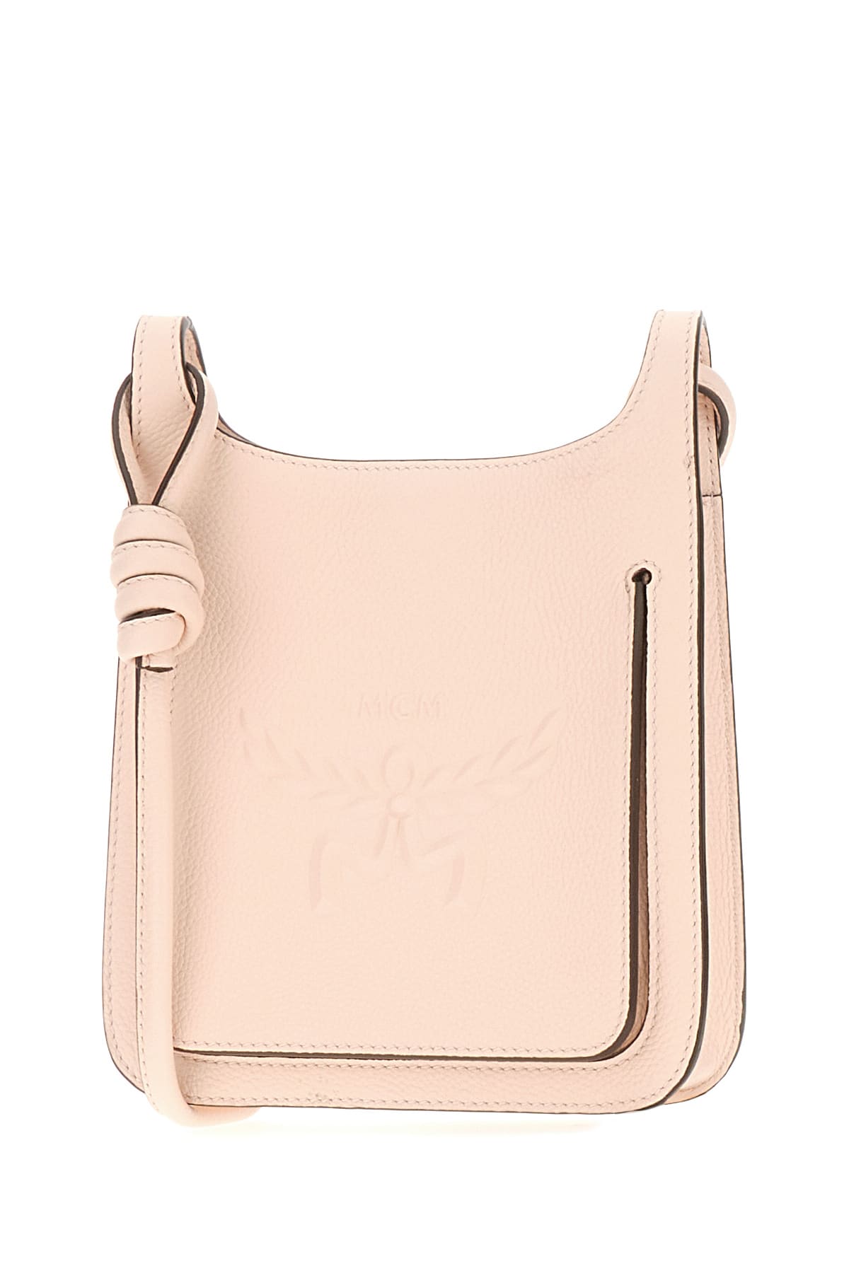 Shop Mcm Pink Leather Mini Hummel Crossbody Bag In P7