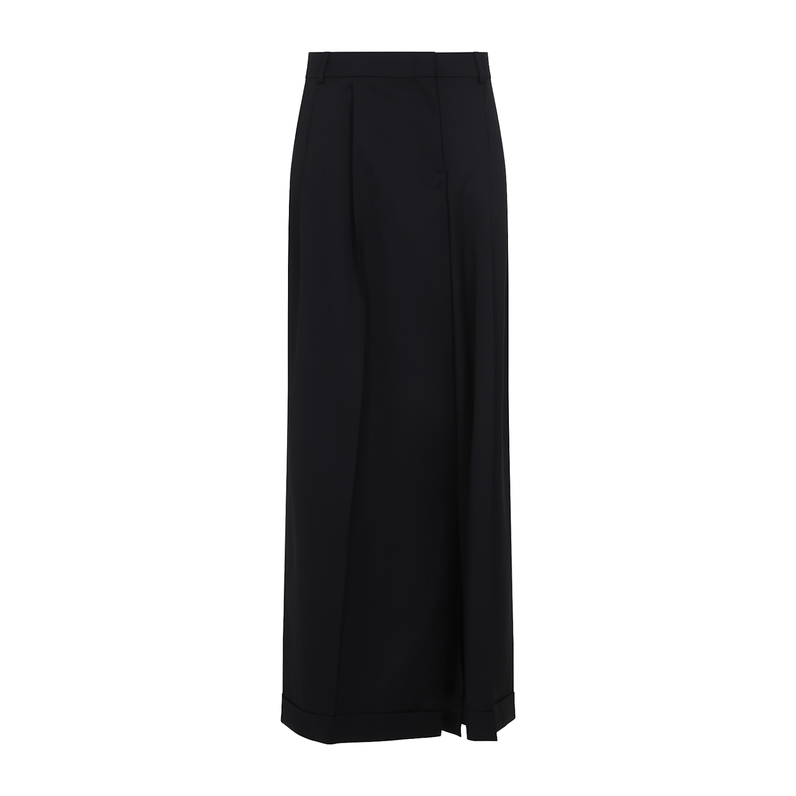 Moschino High-waisted Black Maxi Skirt With Pleated Design In Nero