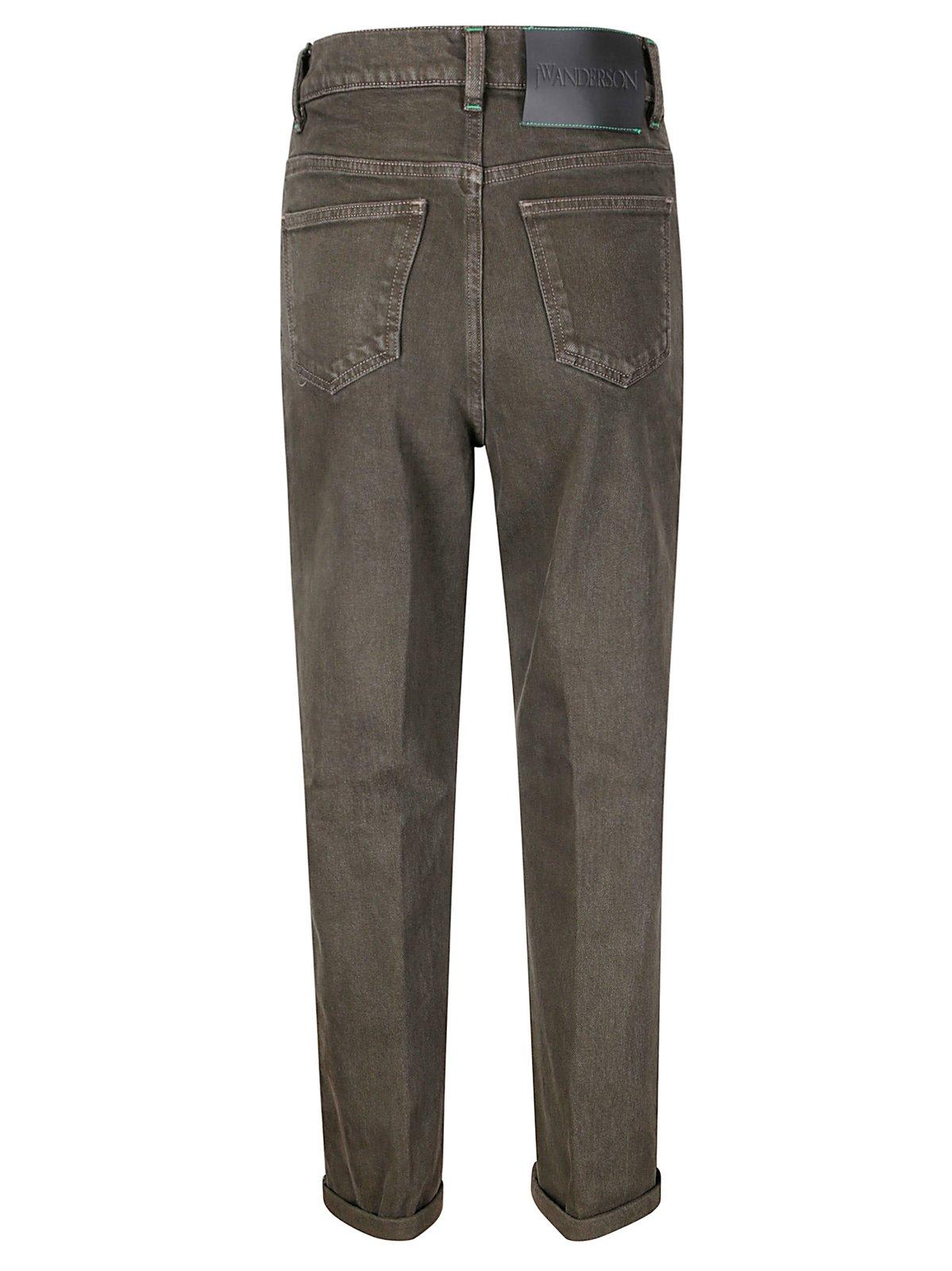 Jw Anderson J. W. Anderson Jeans With Cuff And Patch In Smoke