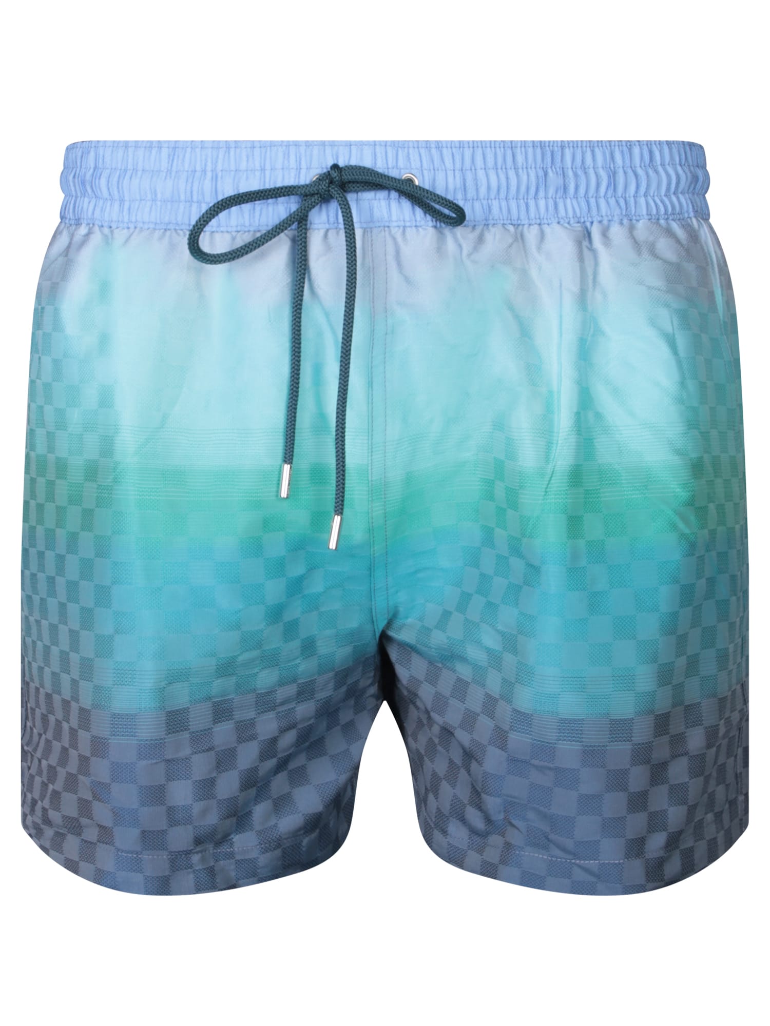 Shop Paul Smith Plaid White/blue/light Blue Swimsuit
