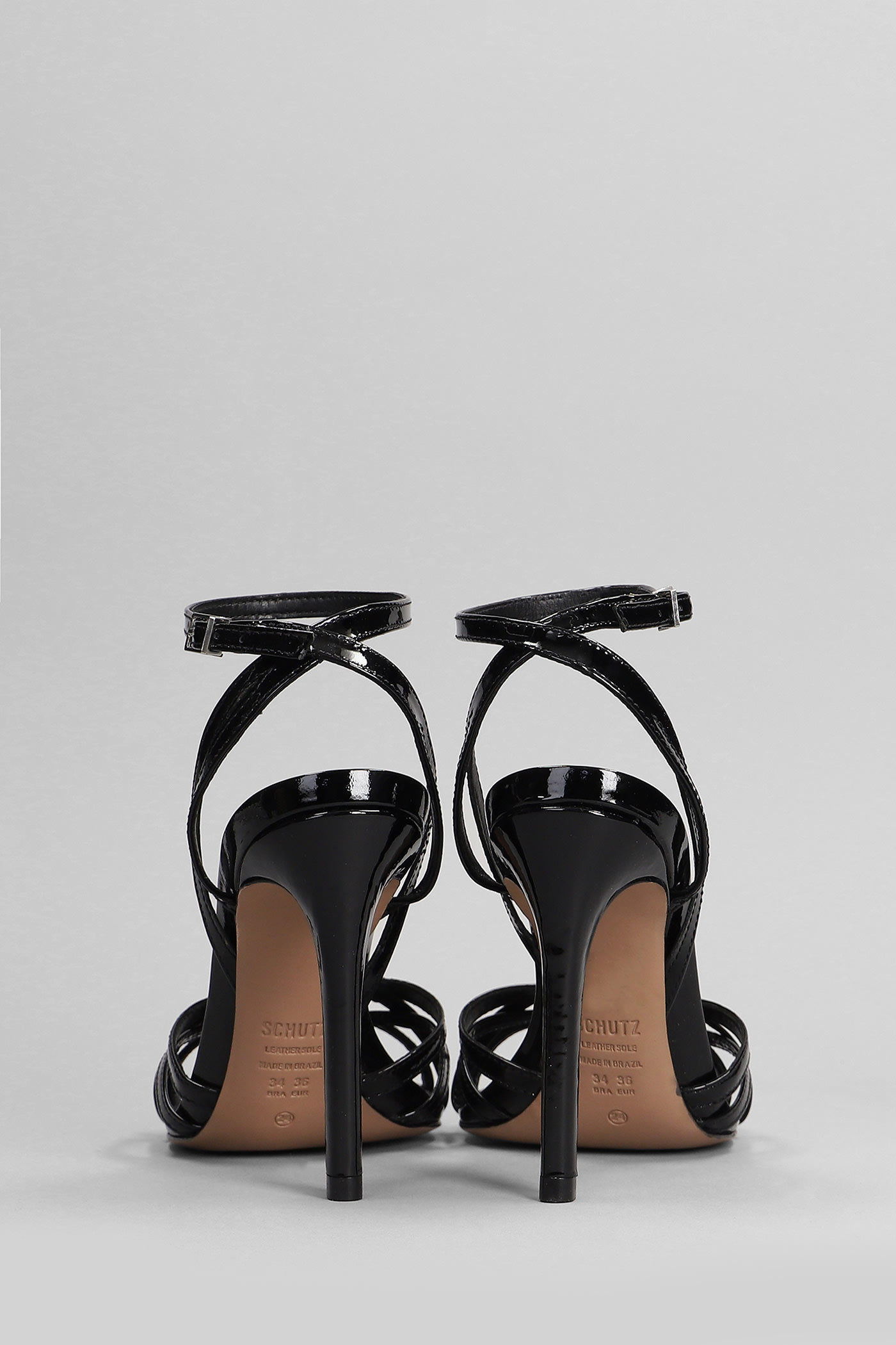 Shop Schutz Sandals In Black Patent Leather