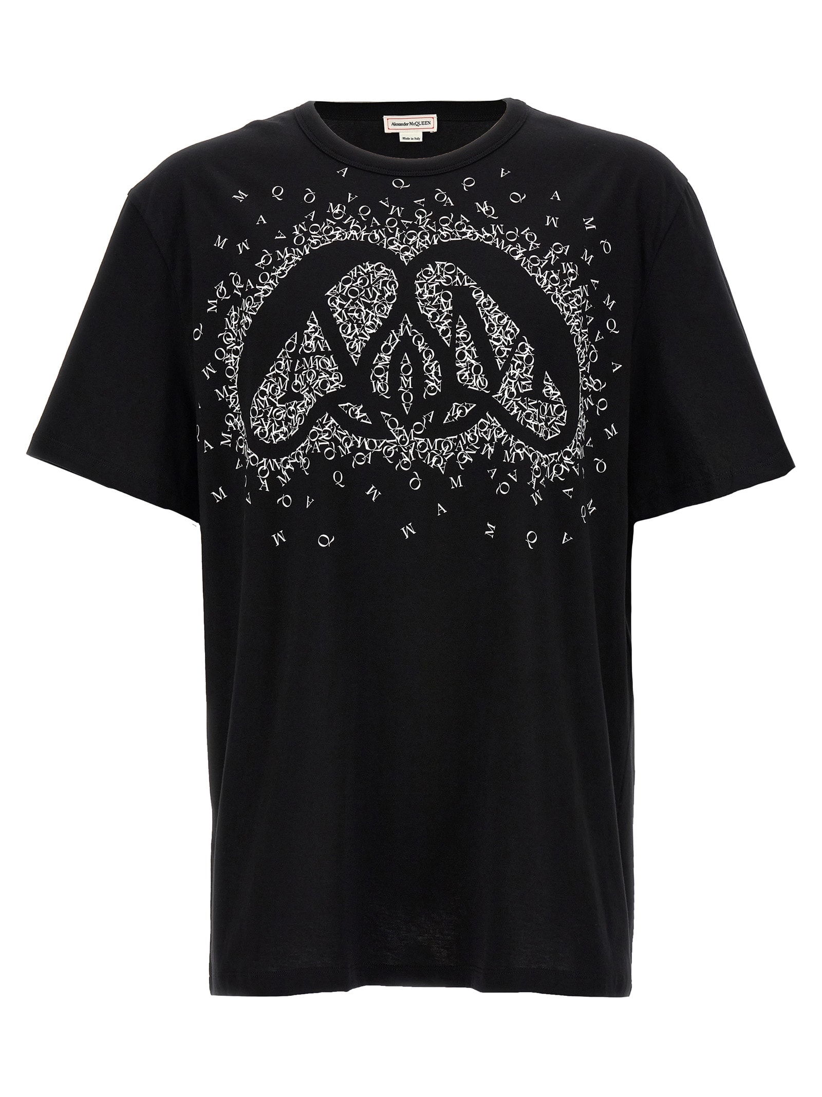Shop Alexander Mcqueen Logo Print T-shirt In White/black