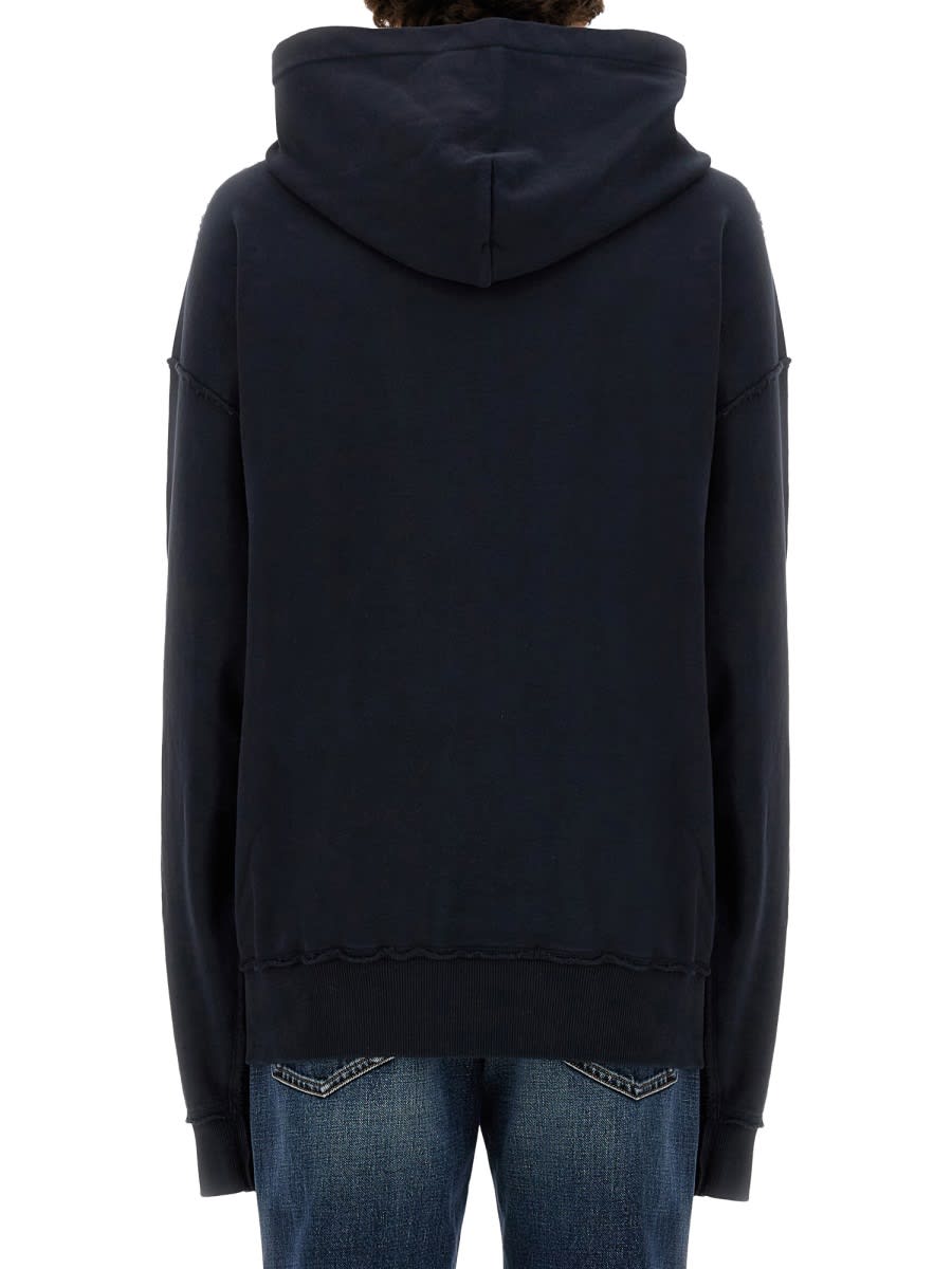 Shop Dolce & Gabbana Sweatshirt With Navy Print In Blue