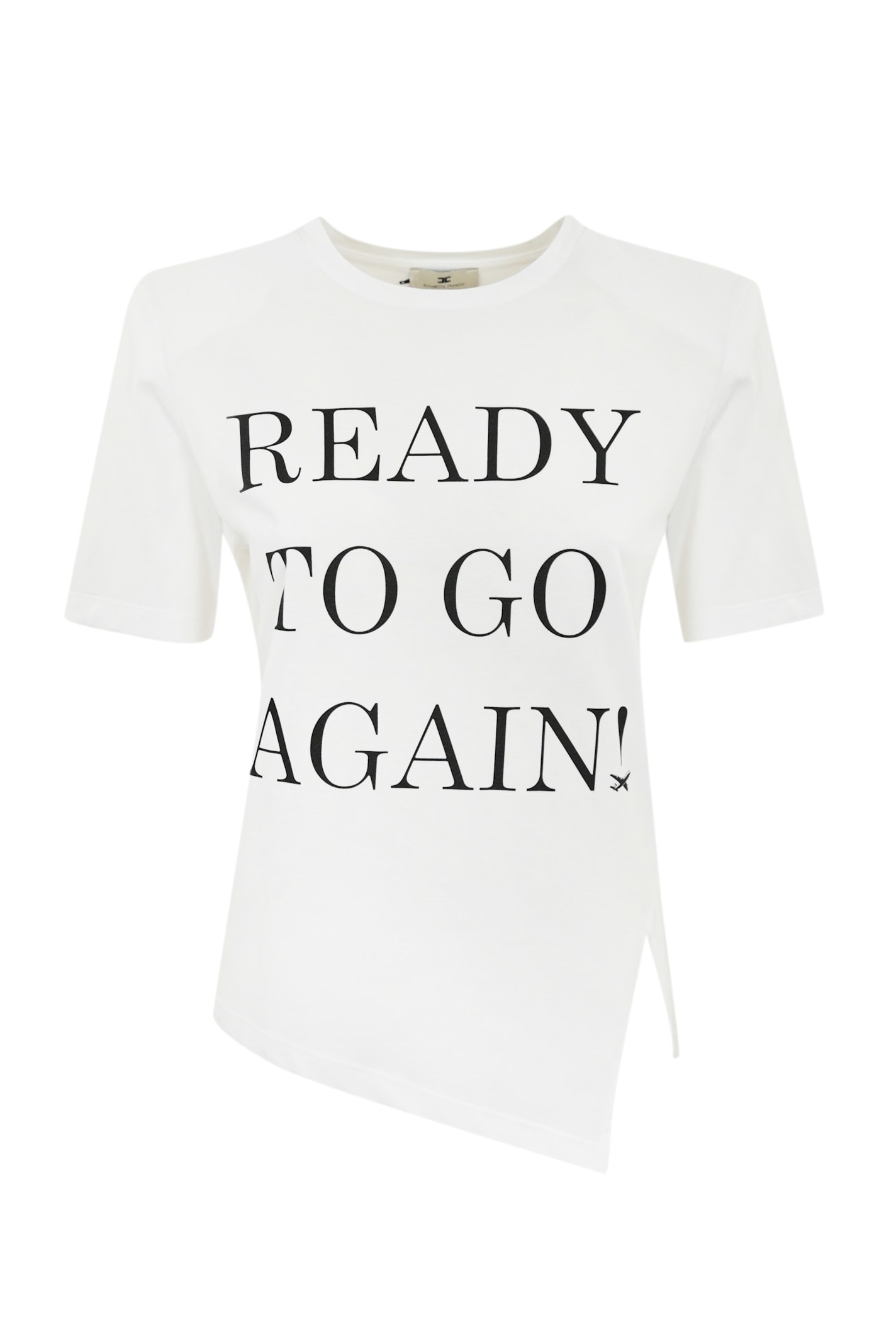 Elisabetta Franchi Lettering Cotton T-shirt In White