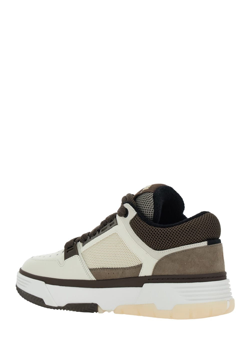 Amiri Brown Low Top Sneakers With Logo Detail On The Side And Mesh Panels In Suede Man In Red
