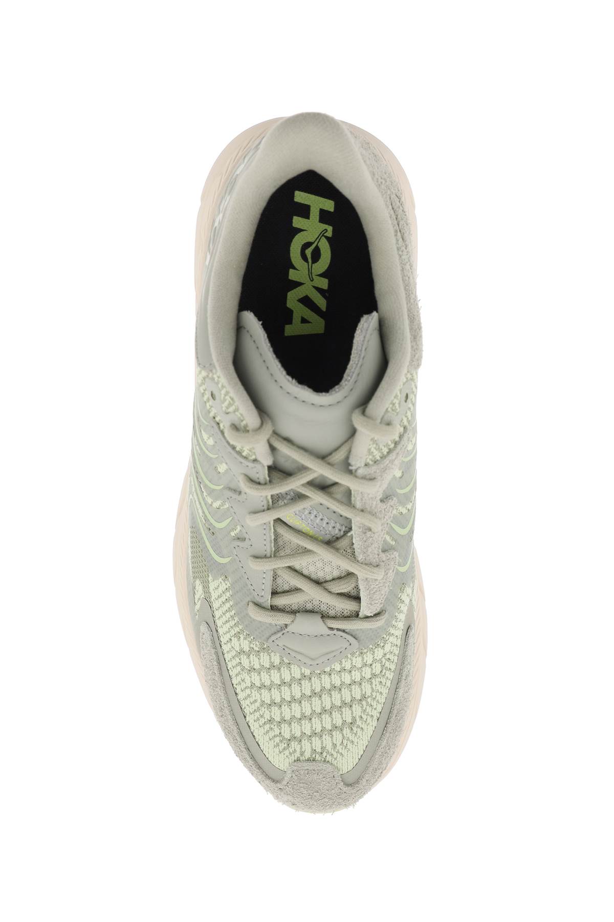 Shop Hoka Clifton Ls Sneakers In Barley Oat Milk (green)