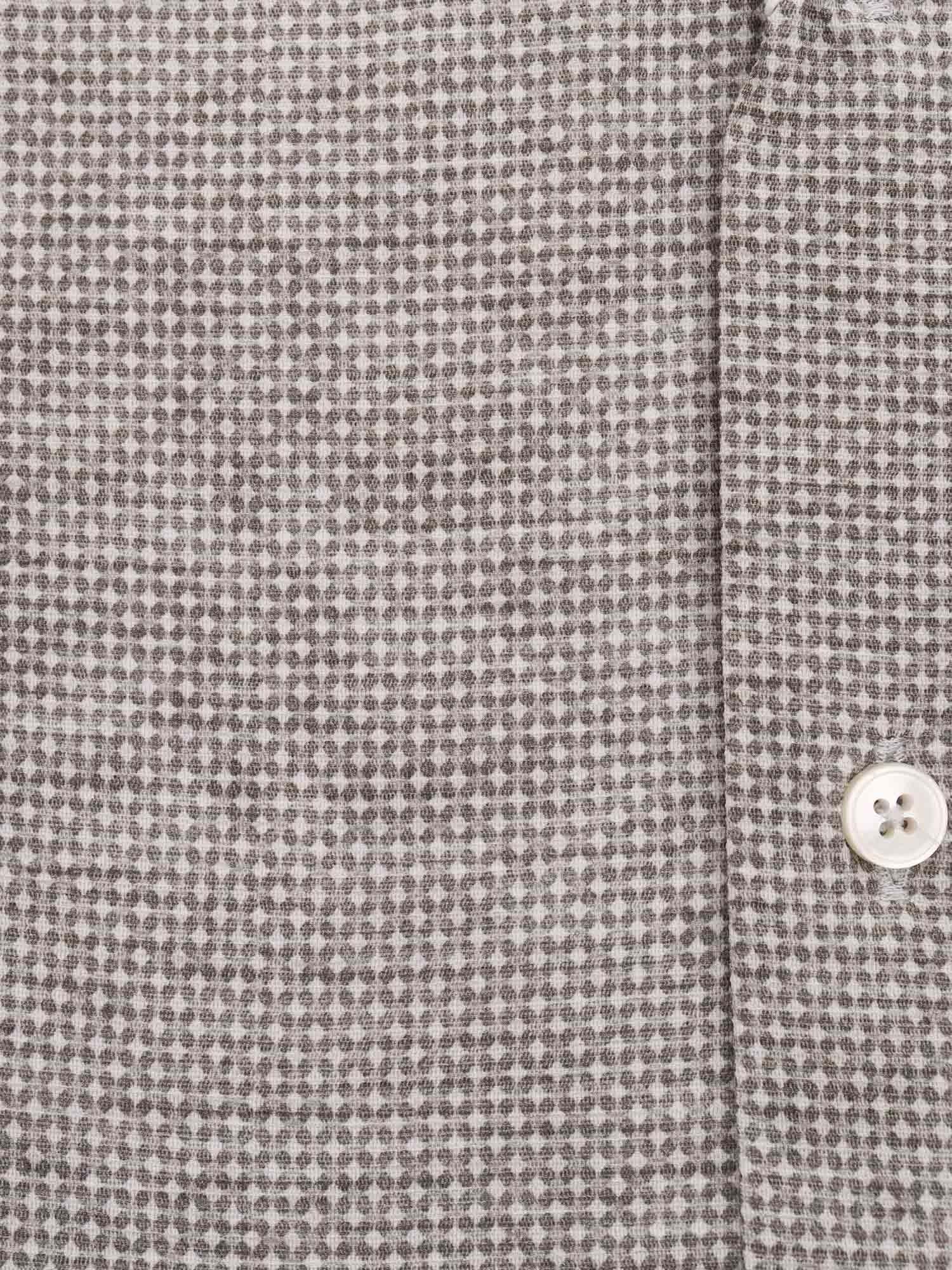 Xacus Tailored Grey Shirt With Textured Pattern In Gray