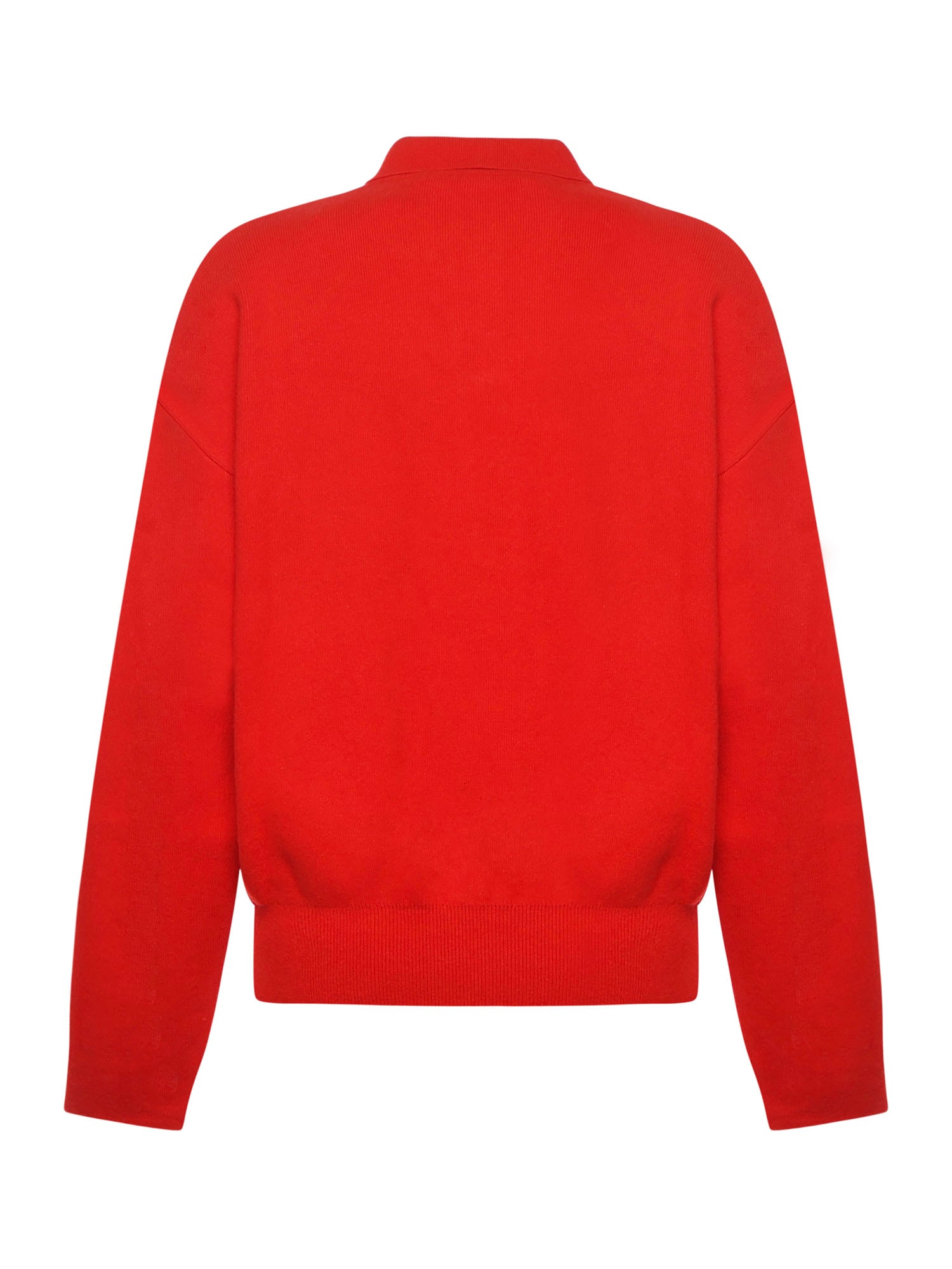 Jacquemus Merino Wool And Cashmere Polo Shirt Knitwear Red In Red