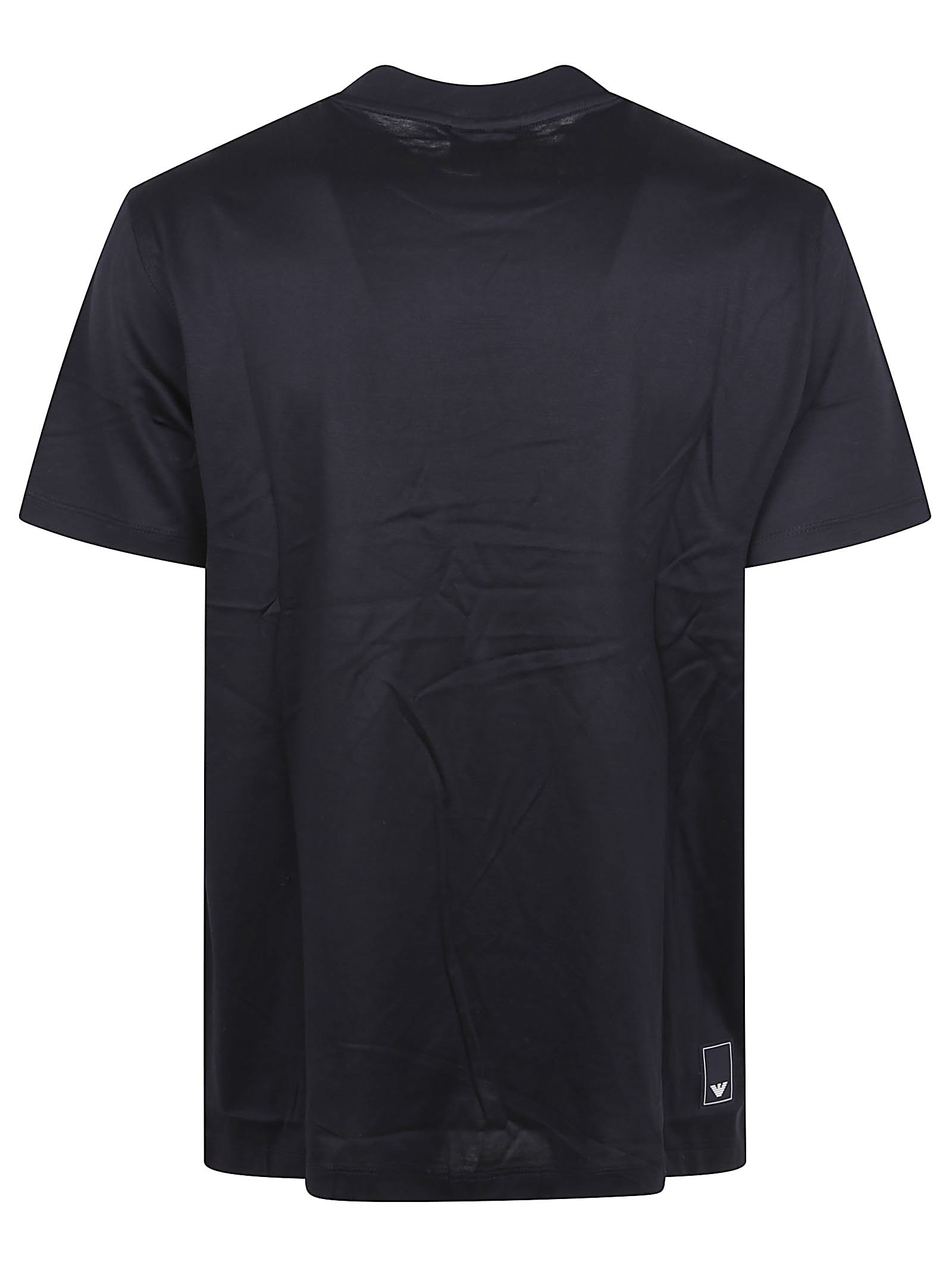 Emporio Armani Crew Neck Modal Blend Short Sleeve Top In Black