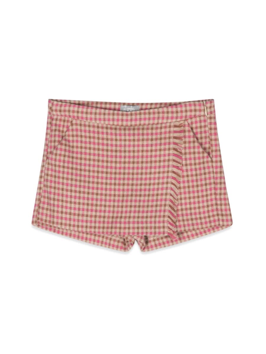 Il Gufo Kids' Skirt Pants Squares In Fuchsia