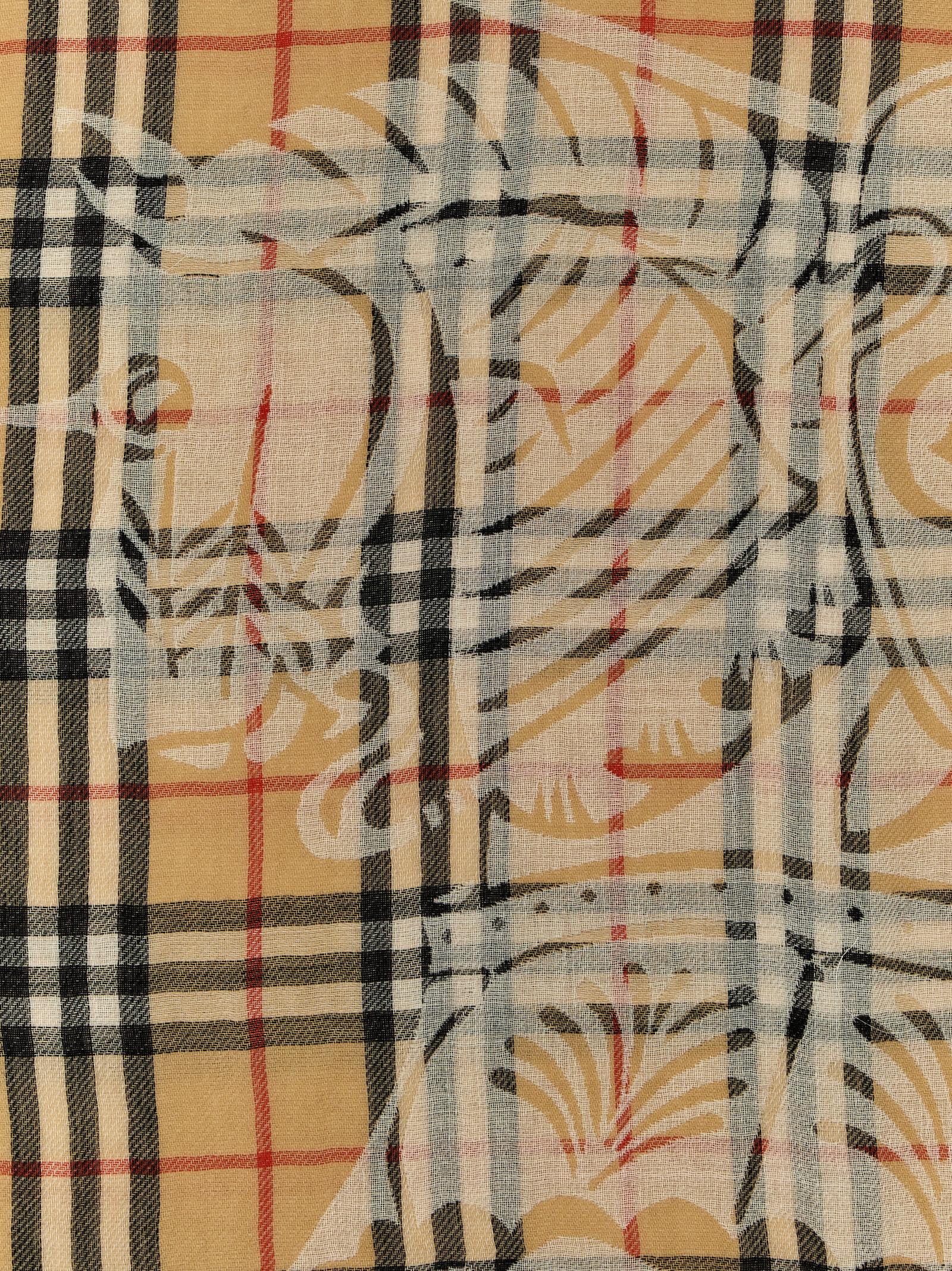 Burberry Check Wool Scarf Scarves And Foulards Multicolor In Multicolor