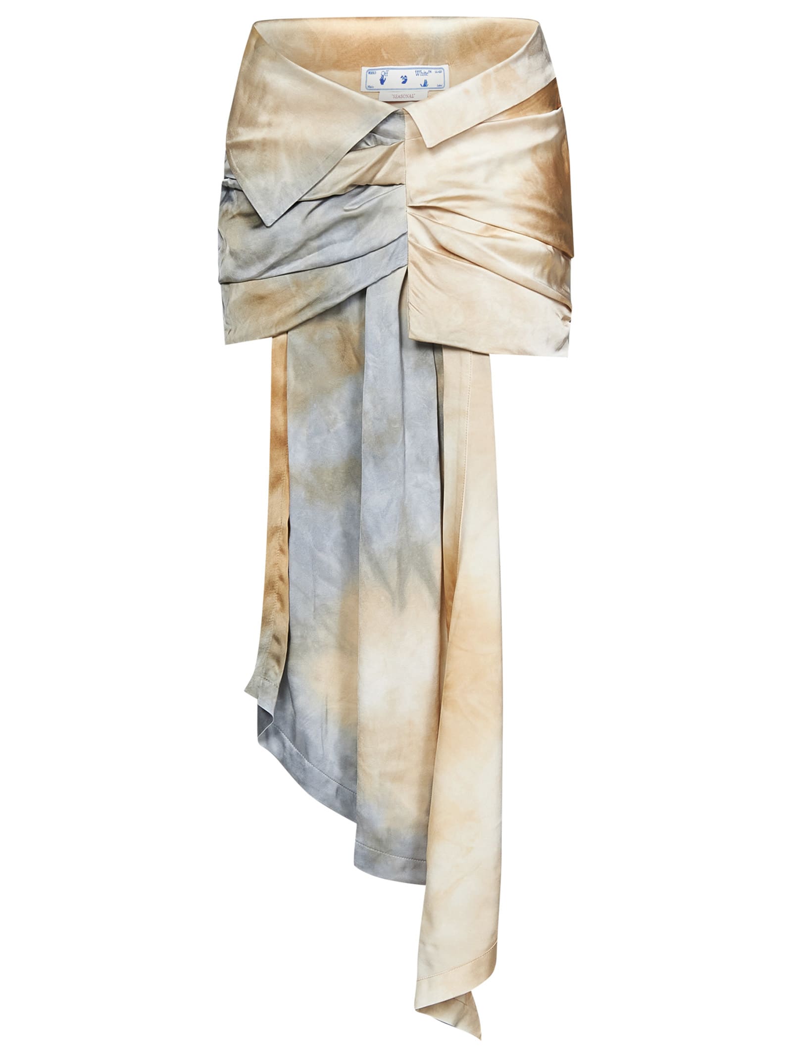 Off-white Bow Tie Midi Skirt In Beige