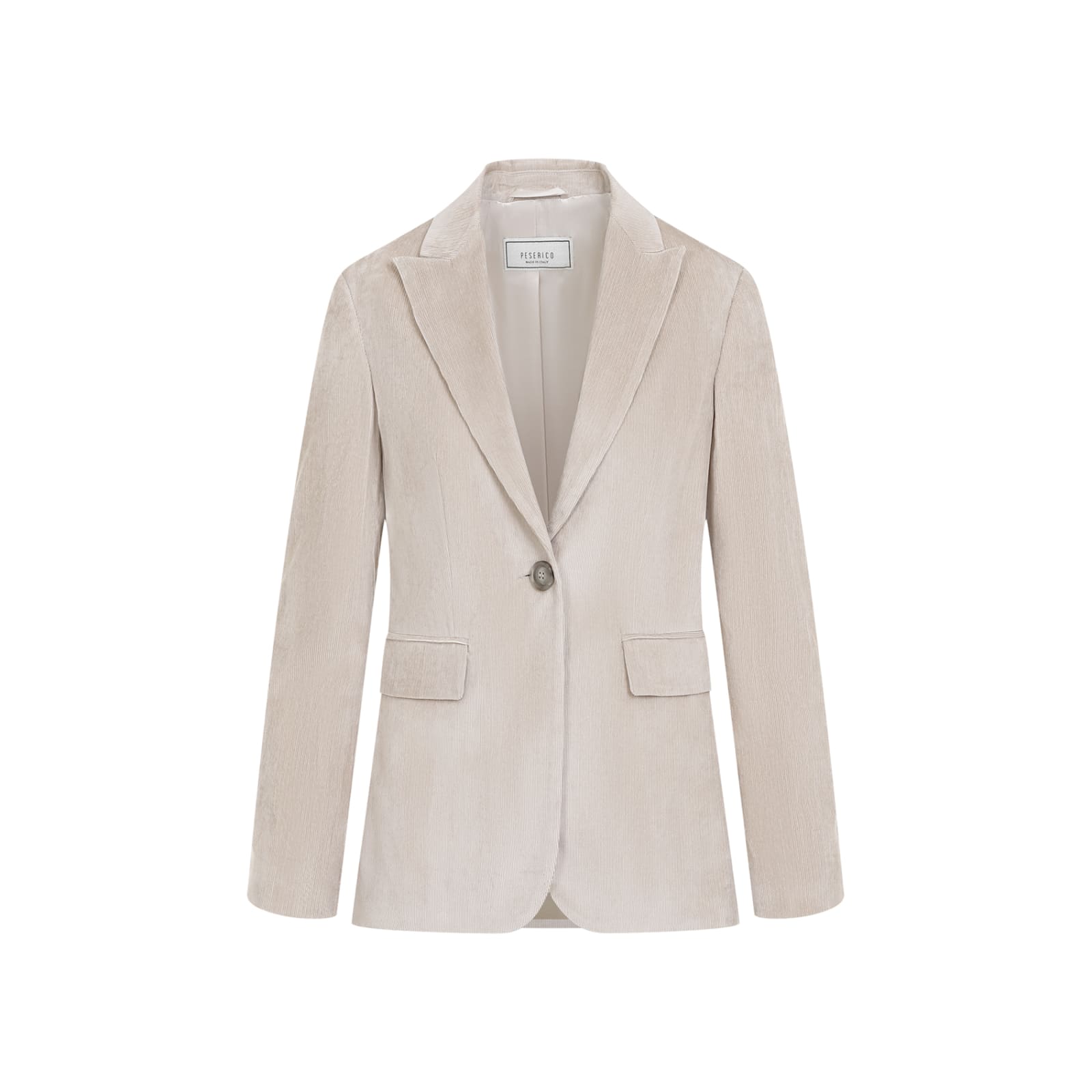 Shop Peserico Velvet Jacket In Beige