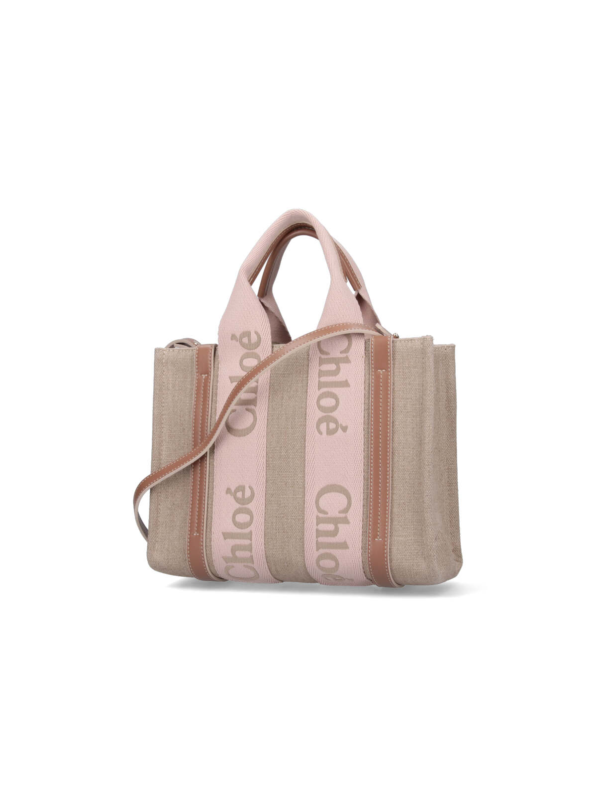 Chloé Woody Tote Bag In Neutral