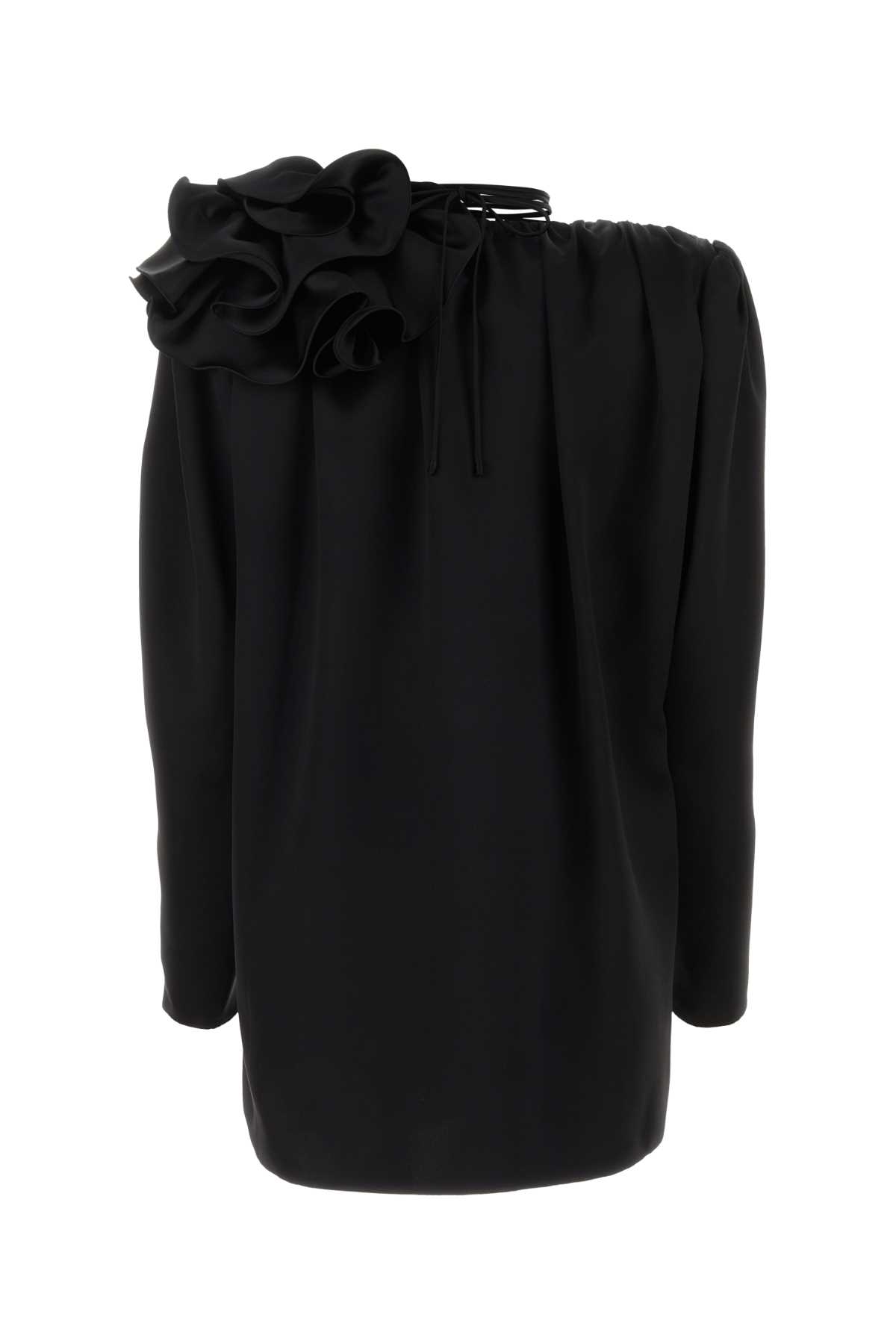 Magda Butrym Classic Silk Blouse With Application In Black