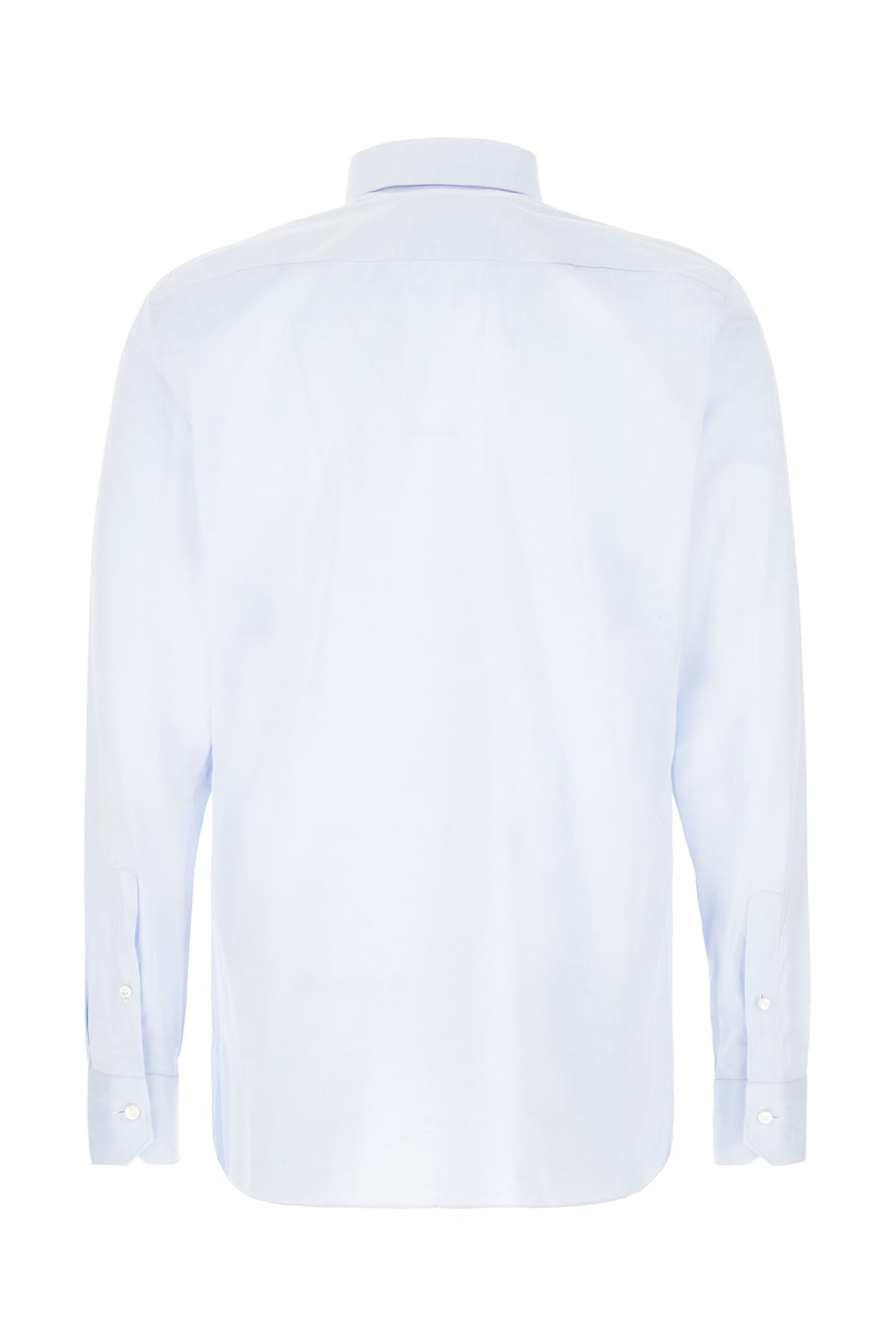 Shop Zegna Light-blue Stretch Cotton Shirt In Light Blue