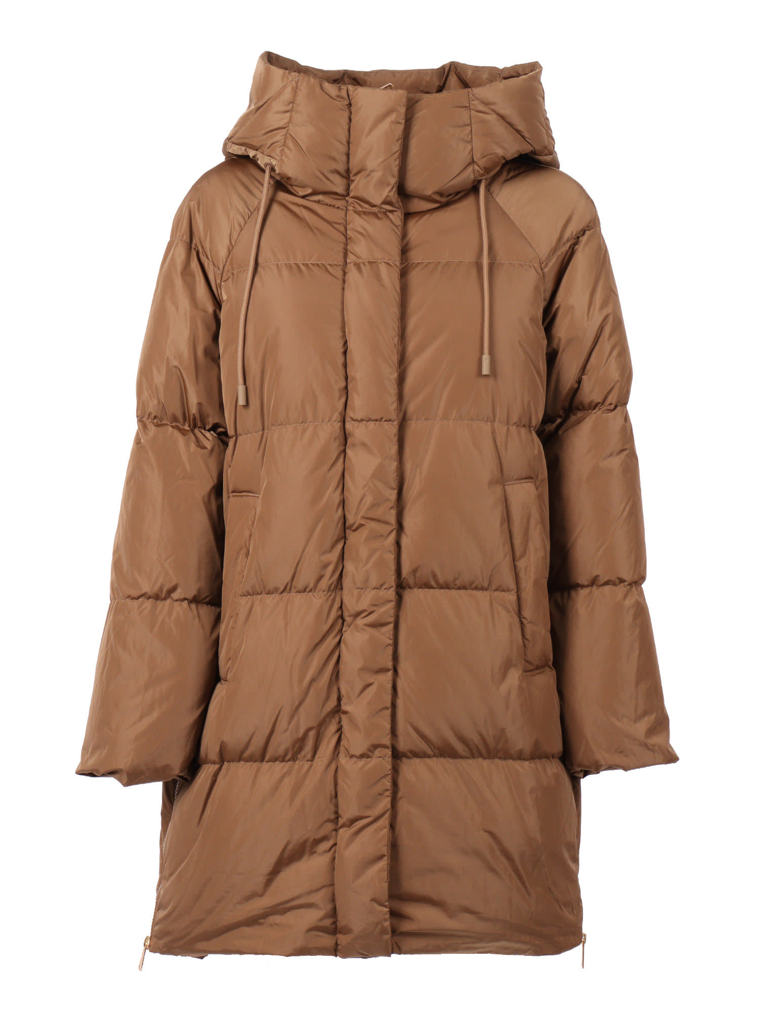 Weekend Max Mara Long Padded Jacket In Brown