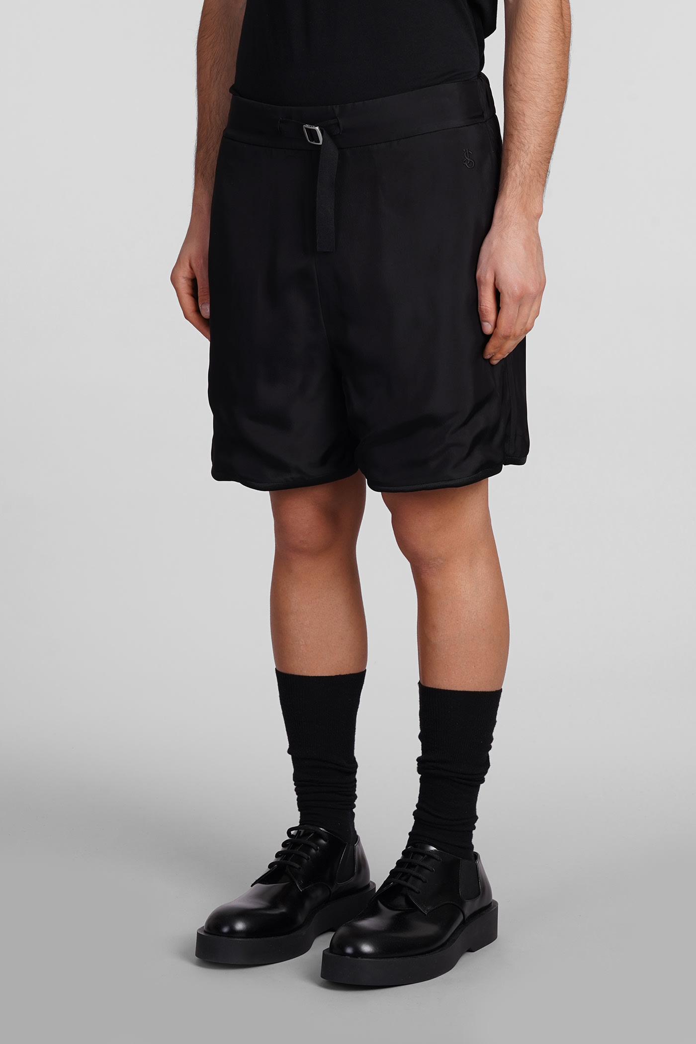Shop Jil Sander Shorts In Black Viscose