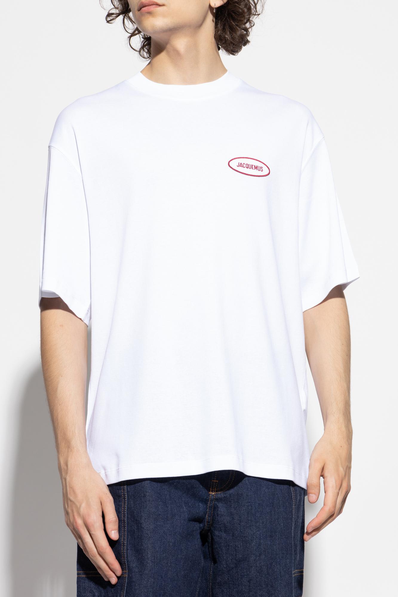 Jacquemus Mens Station Patch White Stazione Brand-patch Cotton-jersey T-shirt In White