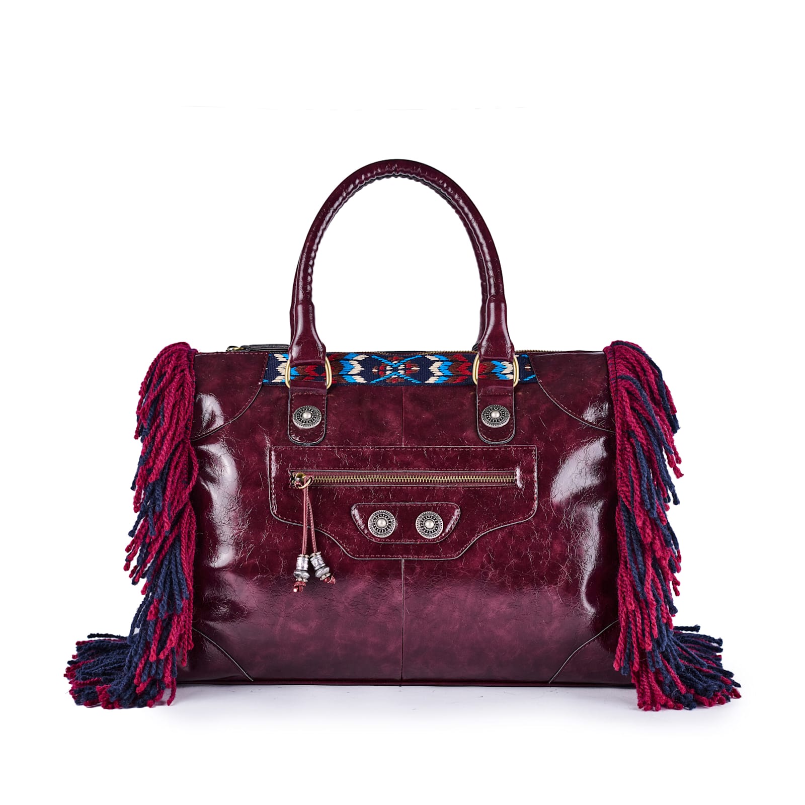 Viamailbag Amelie Lux Bag In Aged Eco-leather In Bordeaux