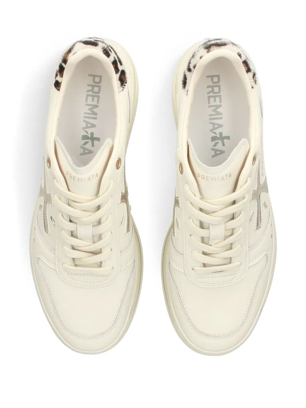 Premiata Zapatillas - Blanco In White Cream Leopard Print