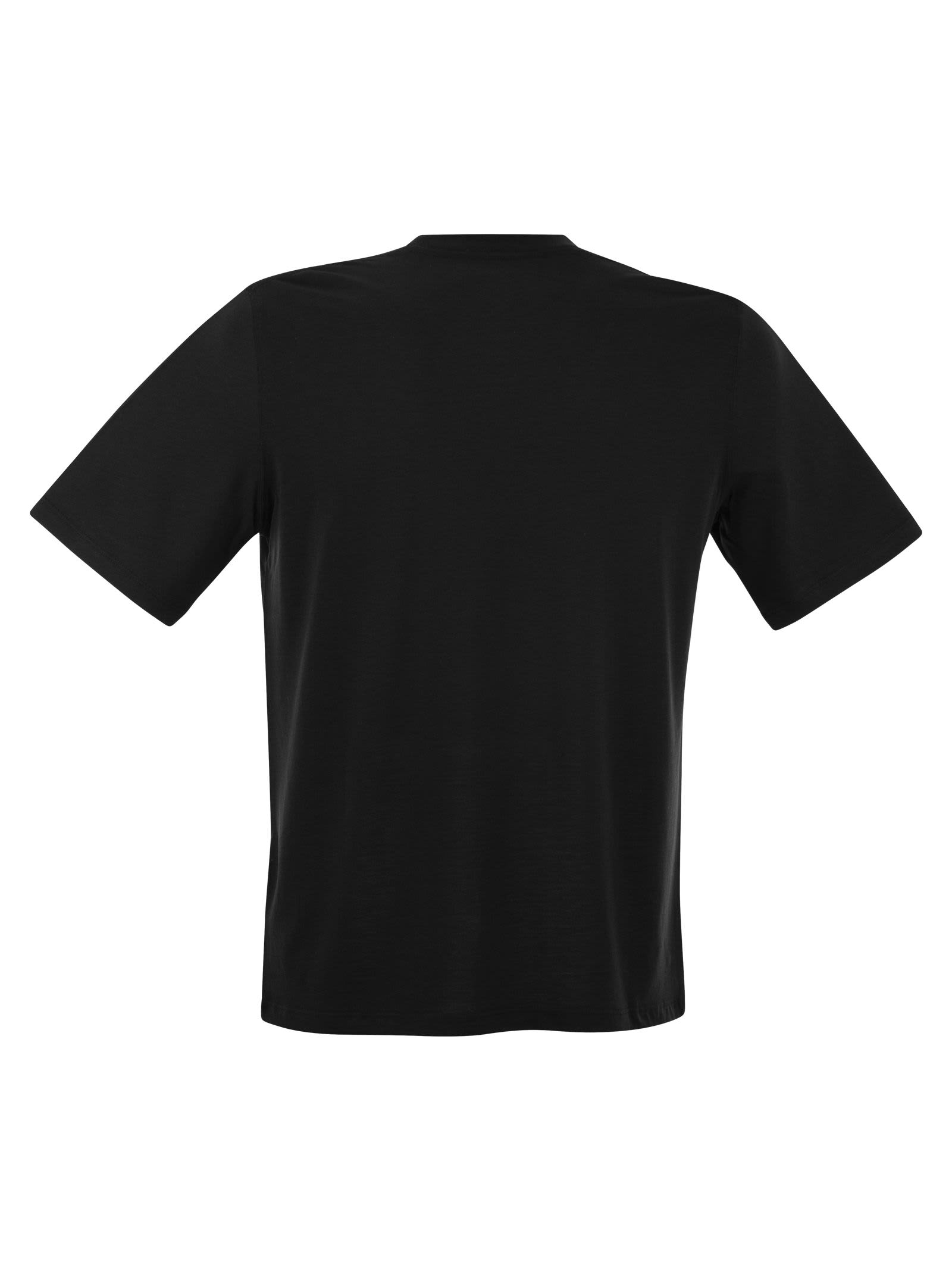 Shop Majestic Short-sleeved T-shirt In Lyocell And Cotton In Black