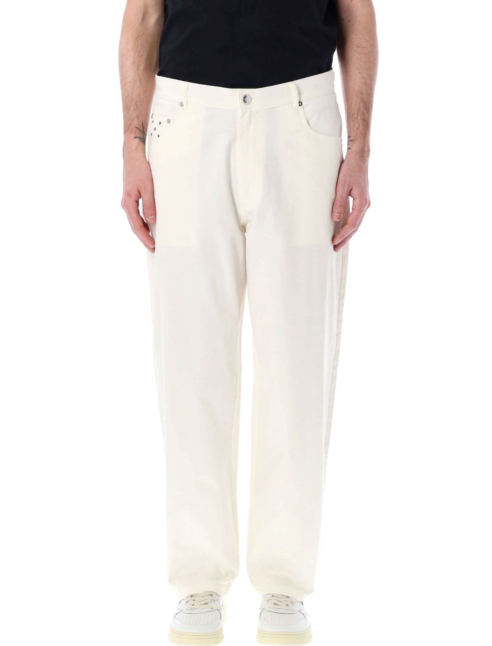 Shop Pop Trading Company Drs Pants In Offwhite