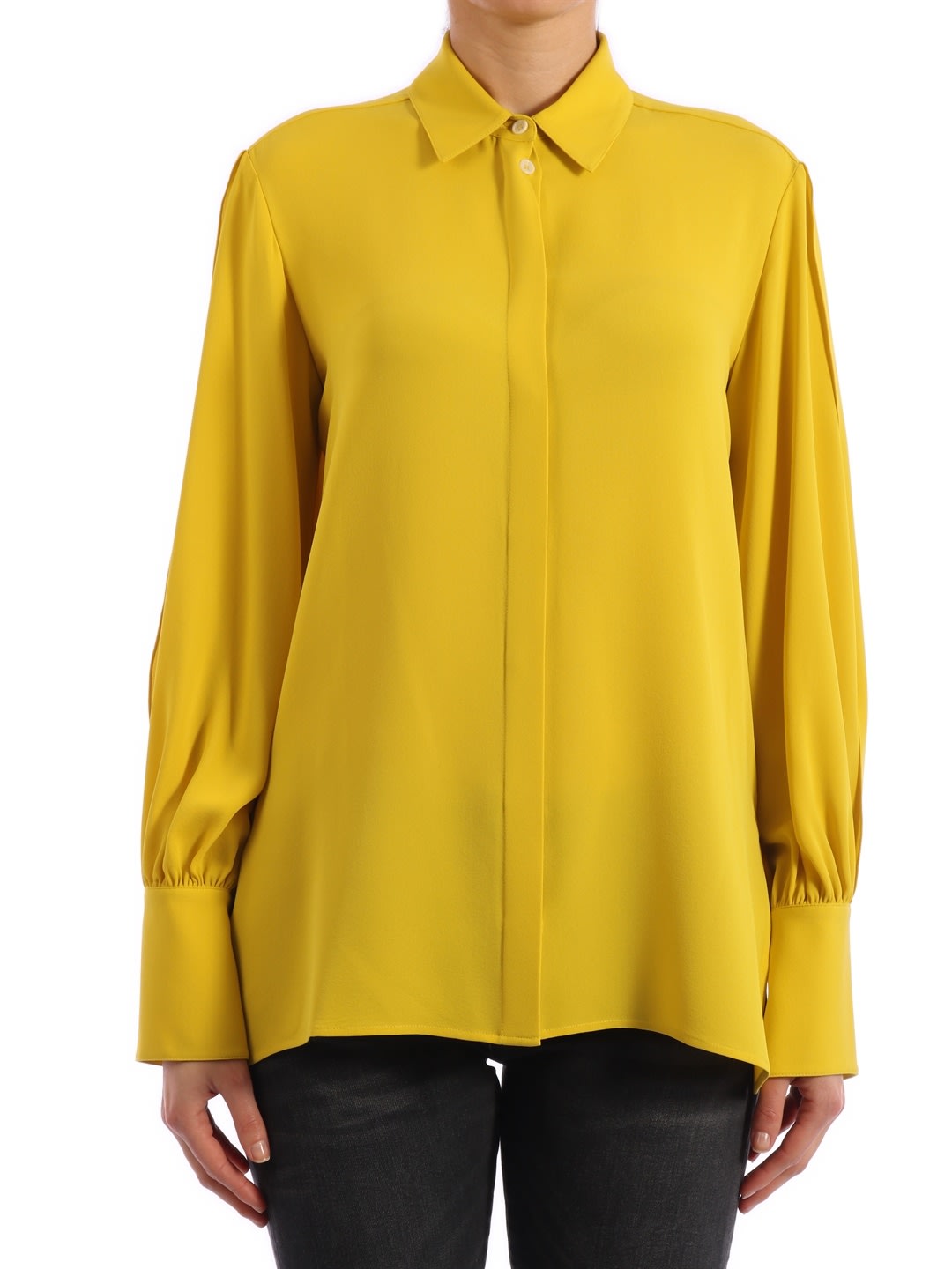 The Row Yellow Silk Shirt