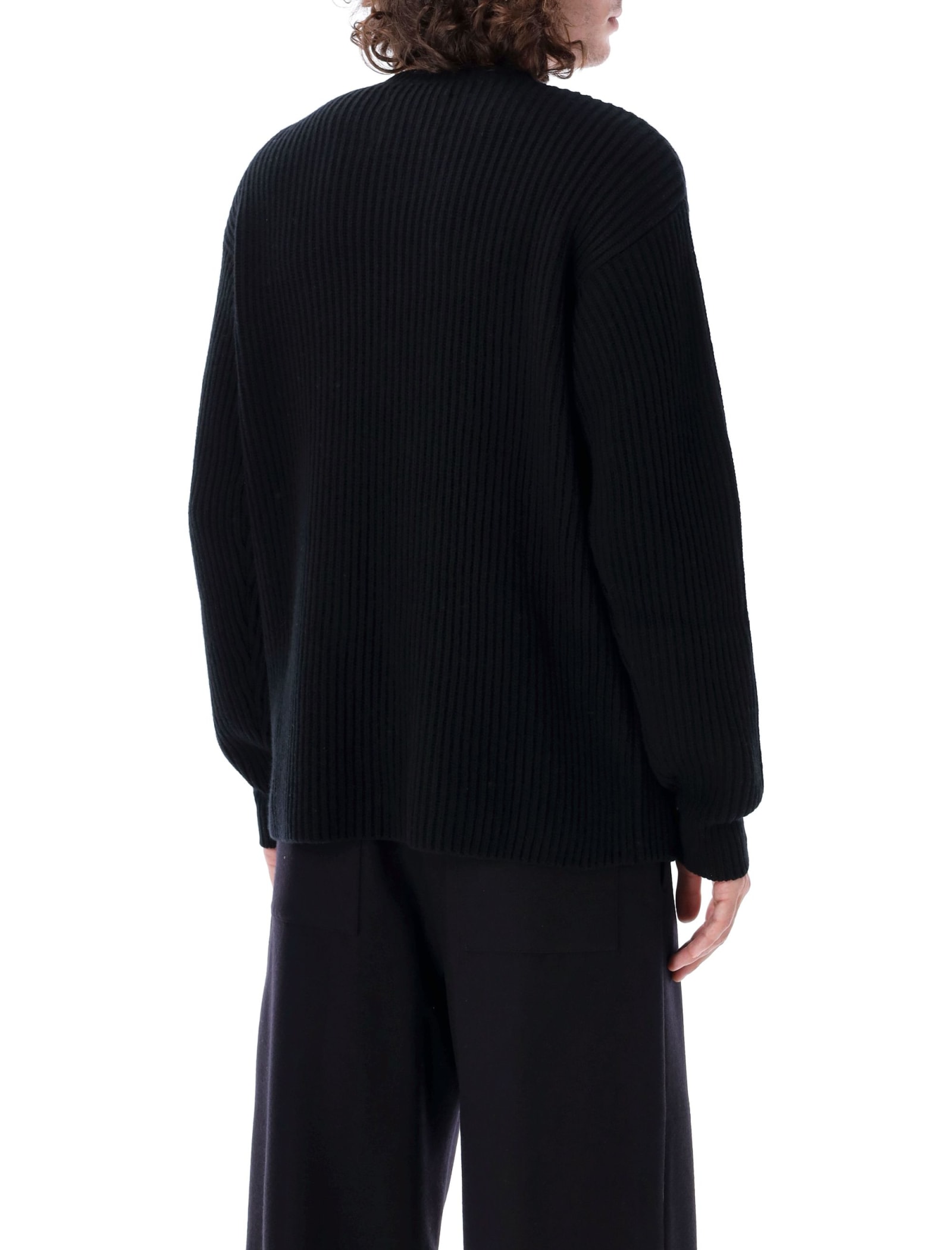 Shop Jil Sander Ribbed Knit In Black