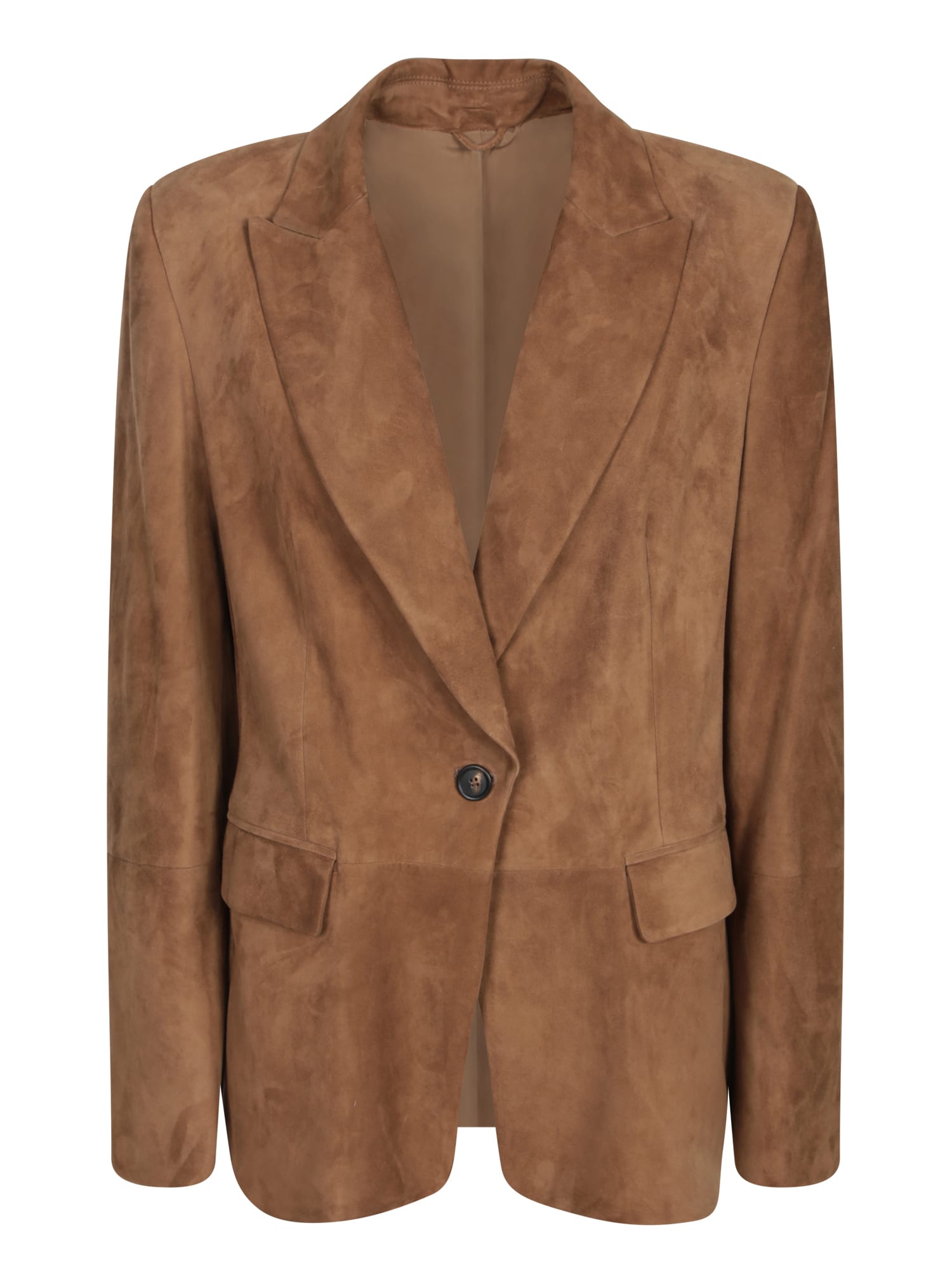Brunello Cucinelli Cuoio Suede Leather Jacket