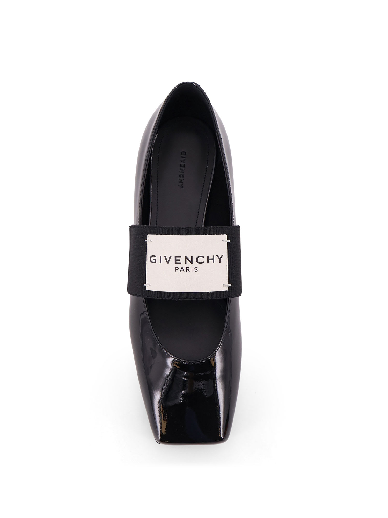 Givenchy Patent Leather Ballerinas With Maxi Logo Label In Multi