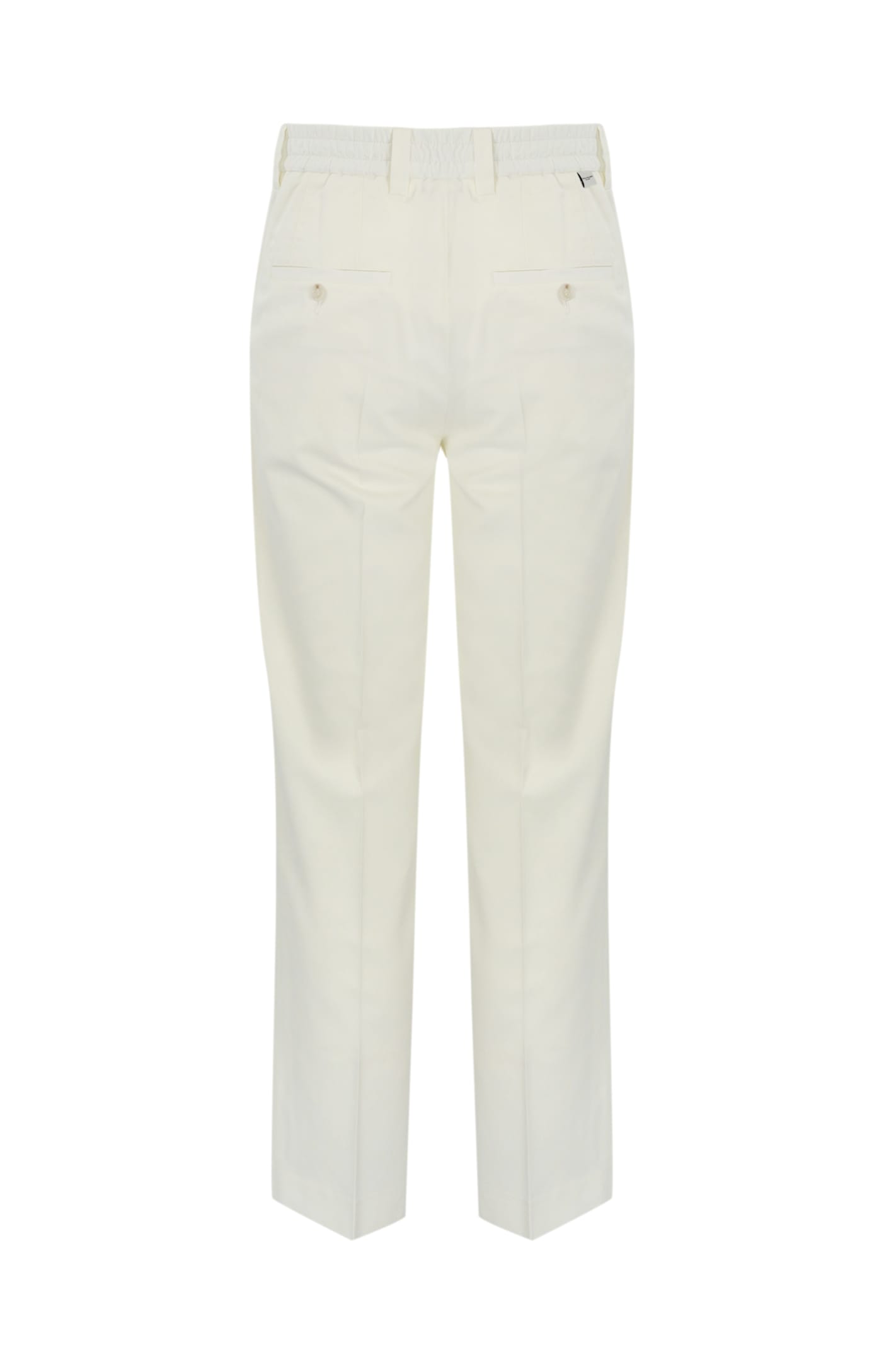 Paolo Pecora Tailored Ankle-cuff Trousers With Clean Silhouette In Panna