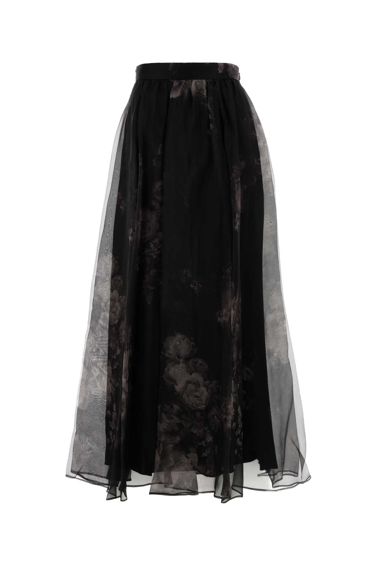Zimmermann Printed Silk Hypnotic Skirt In Black