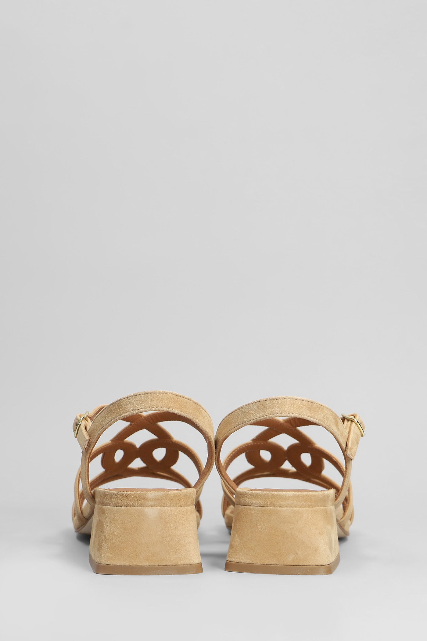 Julie Dee Sandals In Beige Suede In Multi