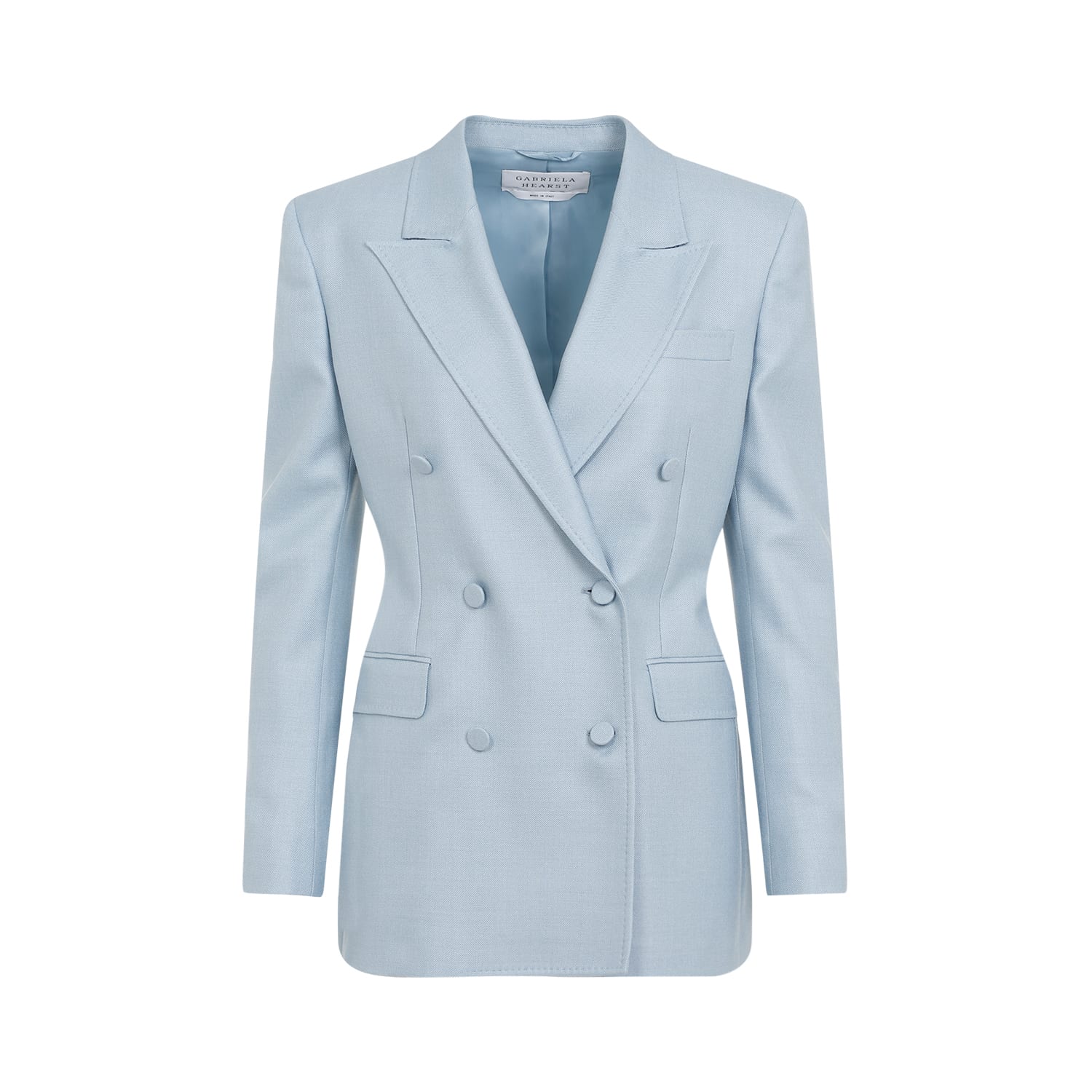 Shop Gabriela Hearst Gavin Blazer In Stb Stone Blue