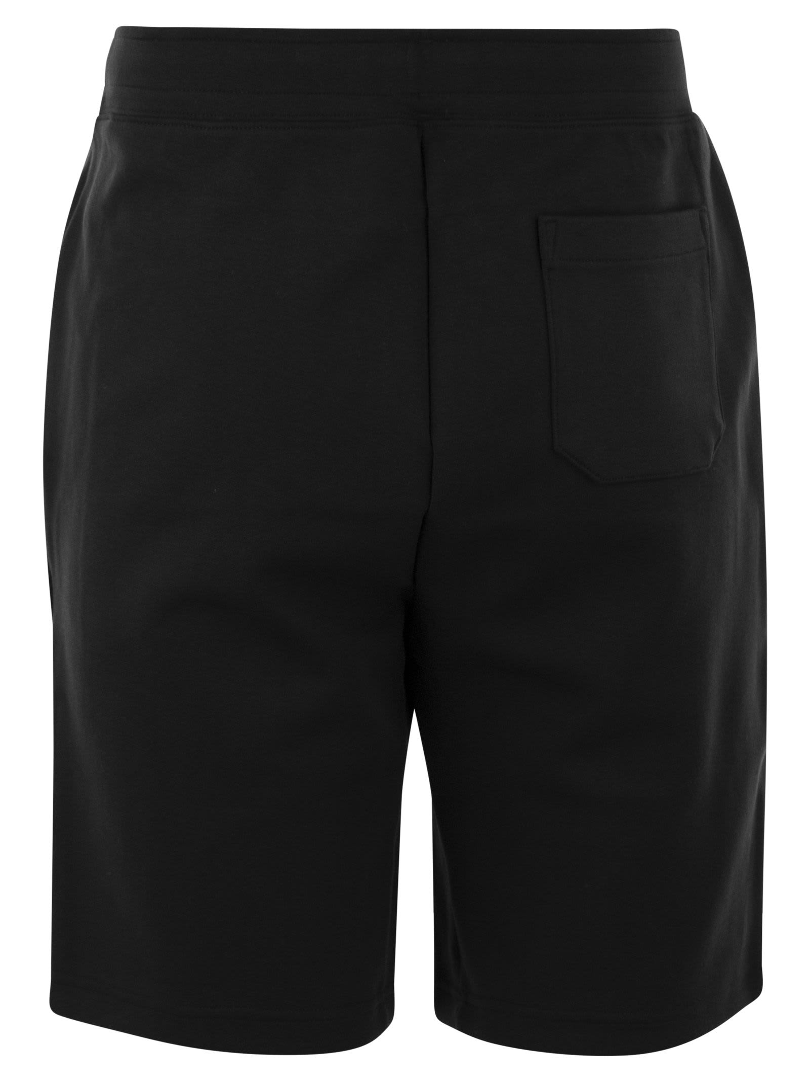 Shop Polo Ralph Lauren Double-knit Shorts In Black