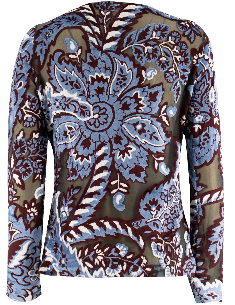 Shop Etro Shirt In Multicolor On Pale Blue Base