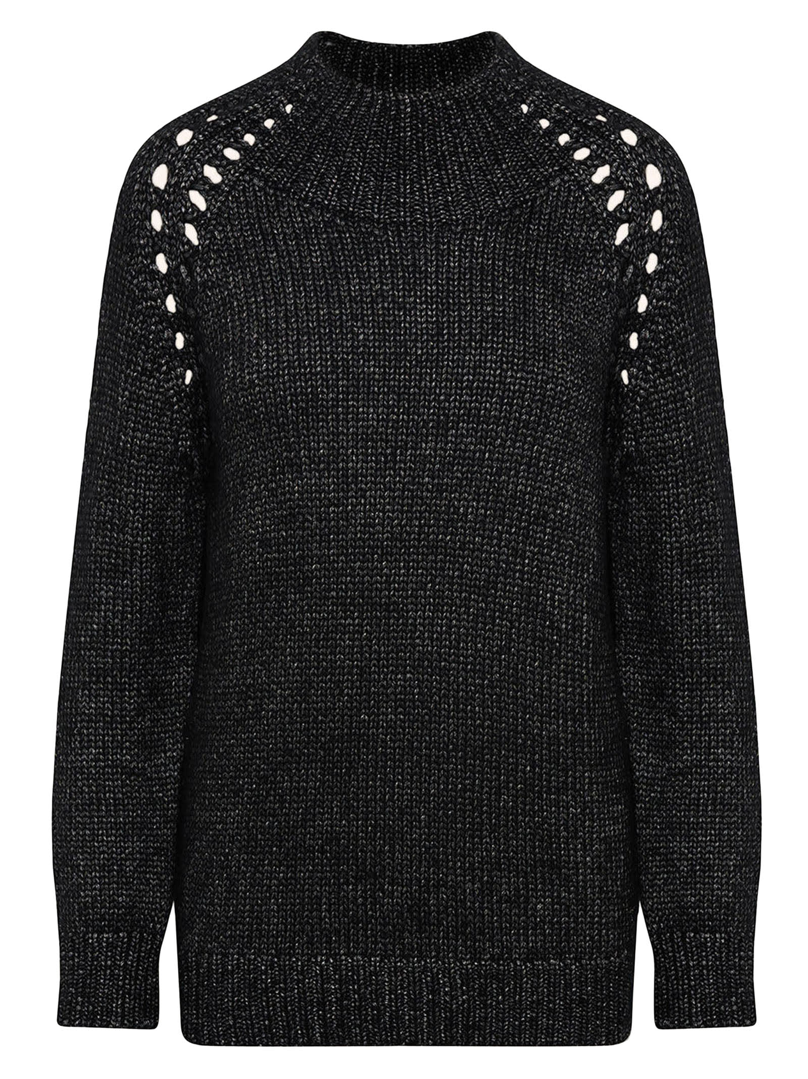 Shop Kiton Sweater High Neck Cashmere In Black