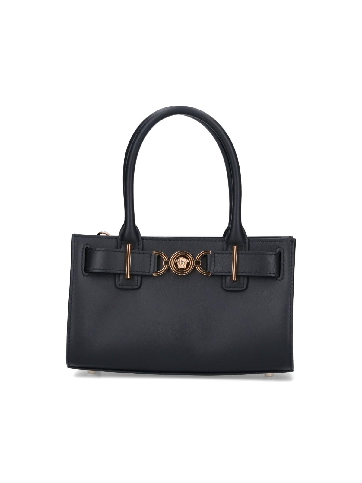 Shop Versace Medusa 95 Shopper Handbag In Black