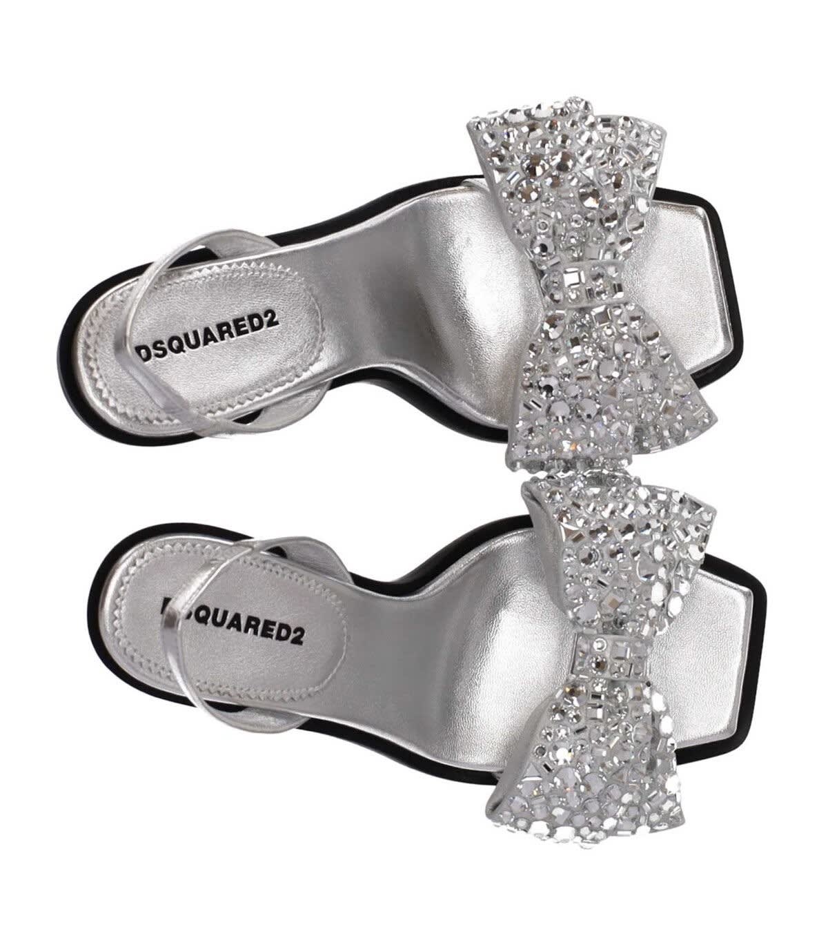 Shop Dsquared2 Holiday Party Sandals In Argento